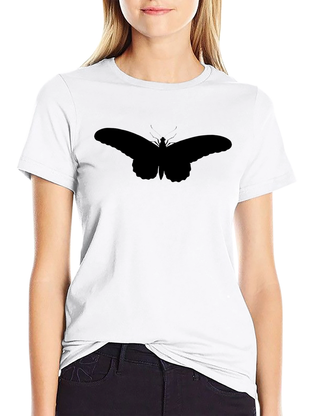Butterfly Silhouette Black T-Shirt