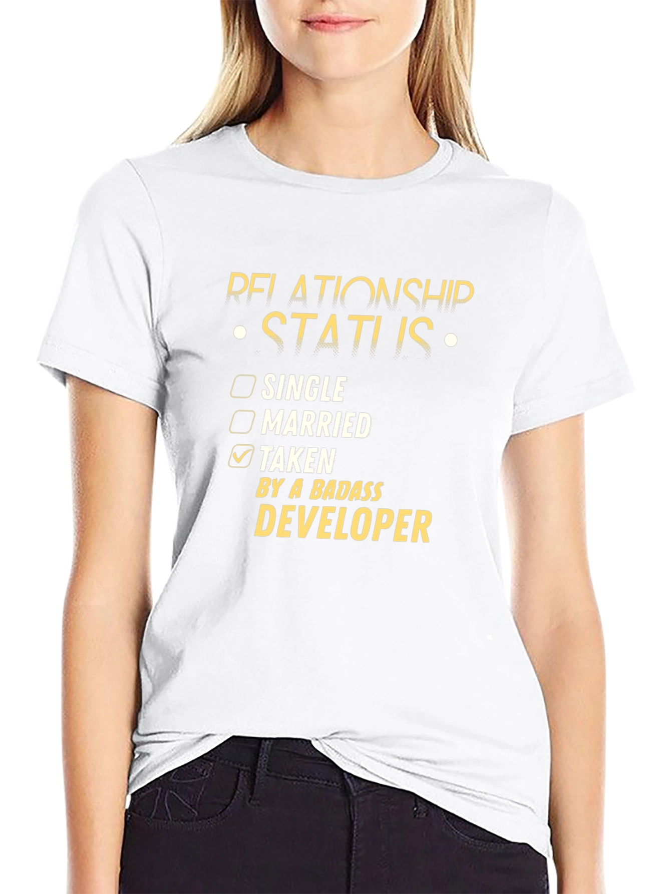 Badass Developer Relationship Status T-Shirt