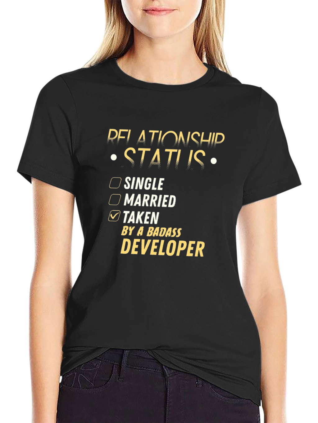 Badass Developer Relationship Status T-Shirt