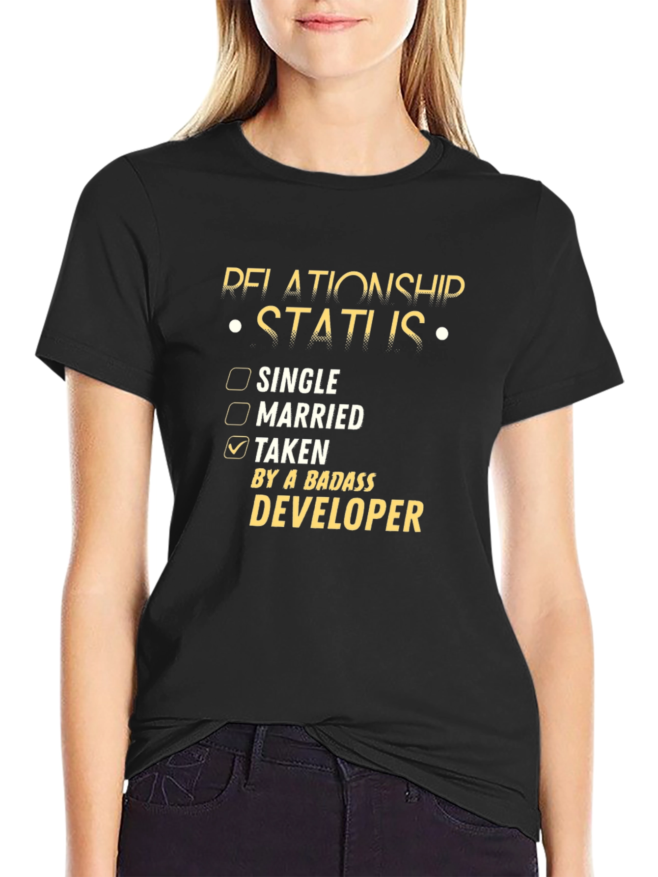 Badass Developer Relationship Status T-Shirt