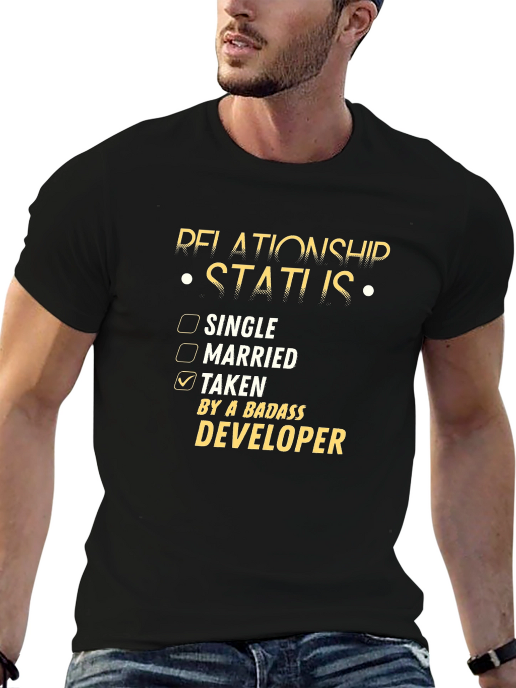 Badass Developer Relationship Status T-Shirt