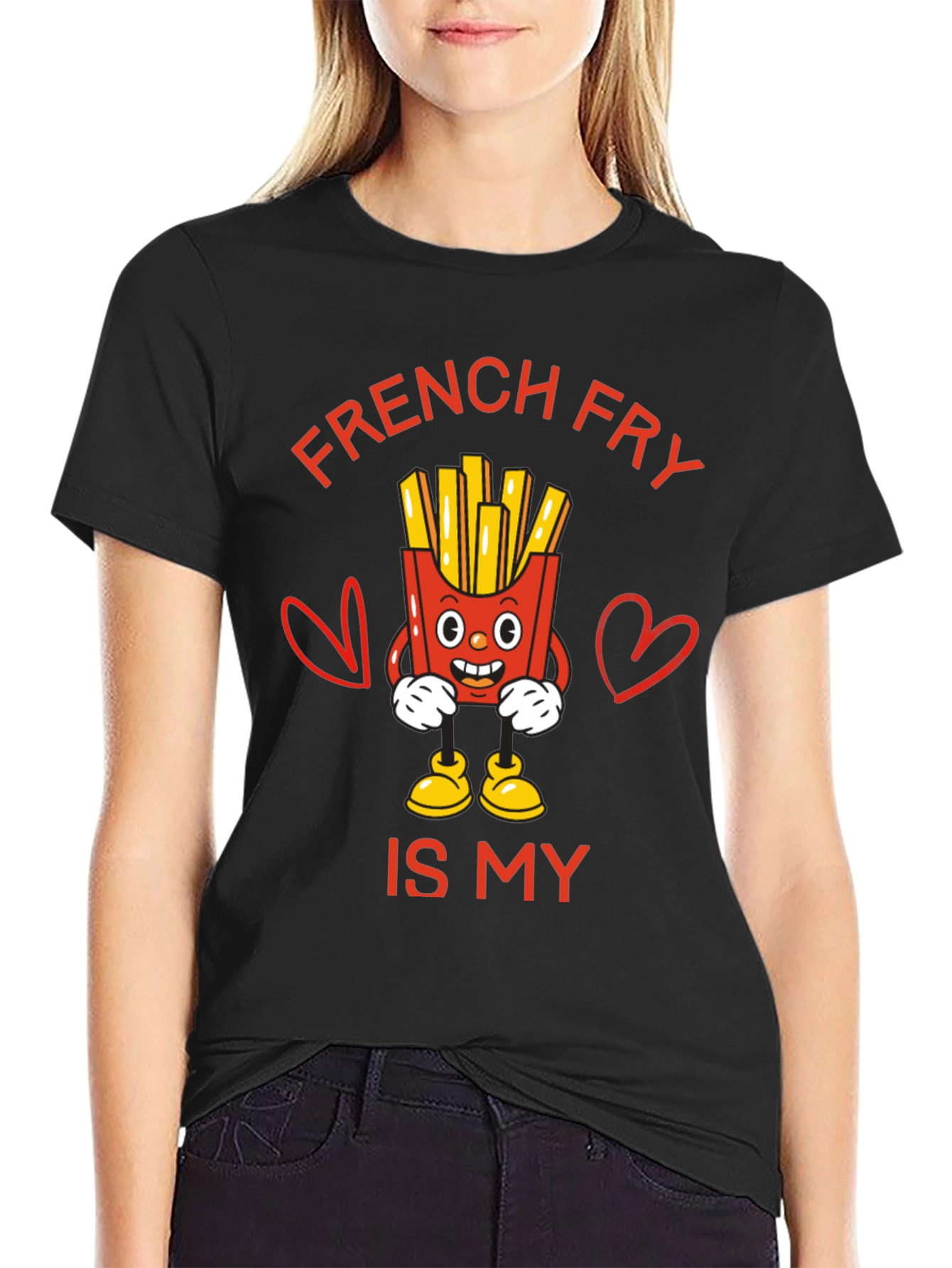 French Fry Is My Valentine Funny Graphic T-Shirt