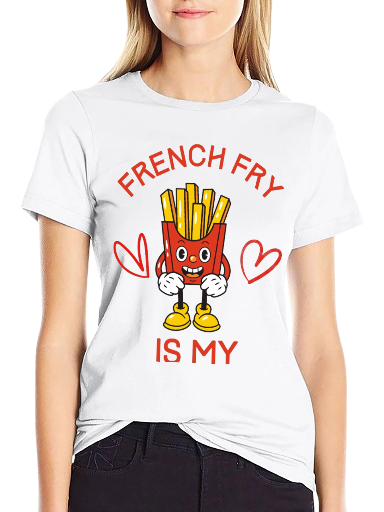 French Fry Is My Valentine Funny Graphic T-Shirt