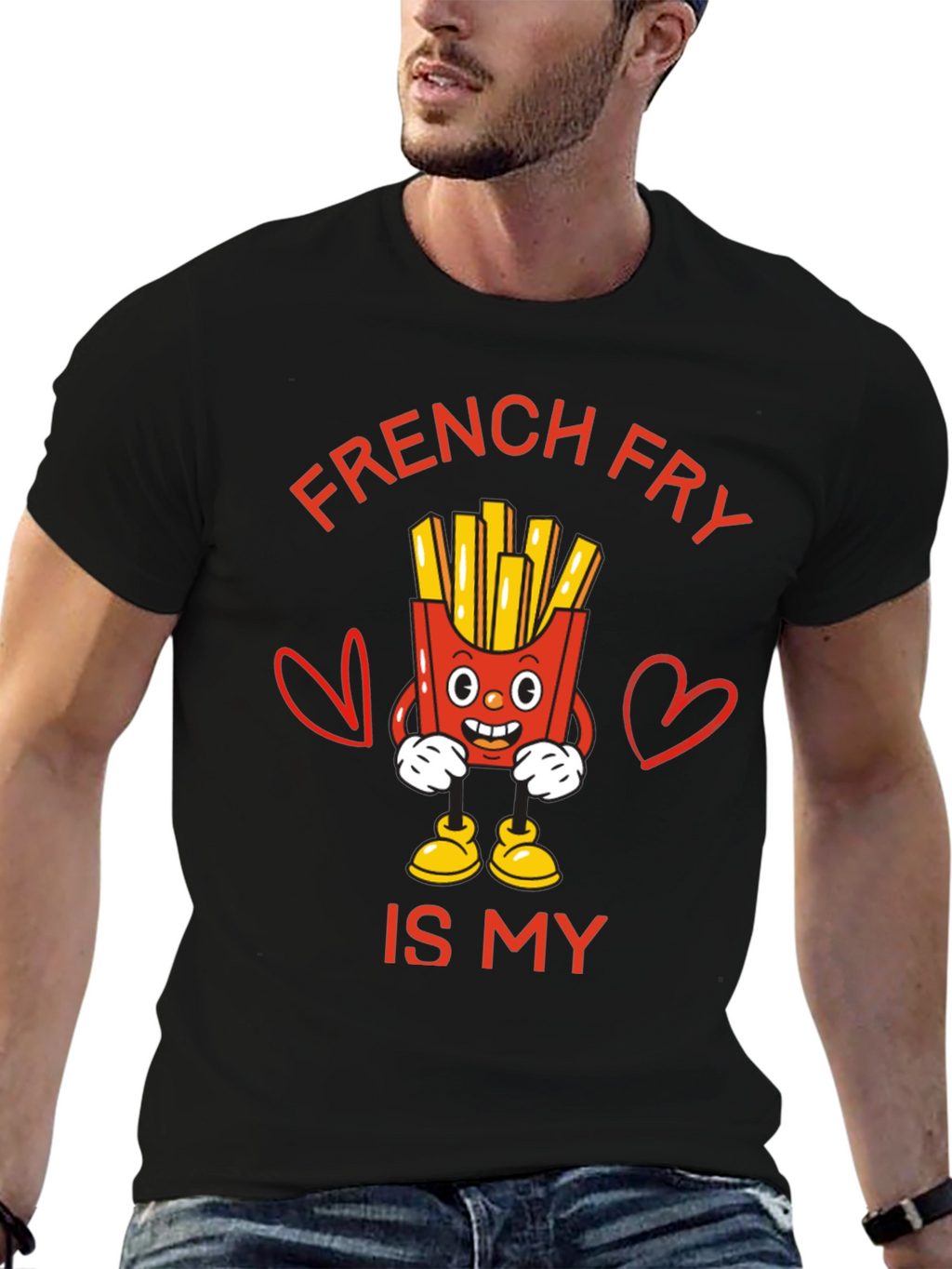 French Fry Is My Valentine Funny Graphic T-Shirt