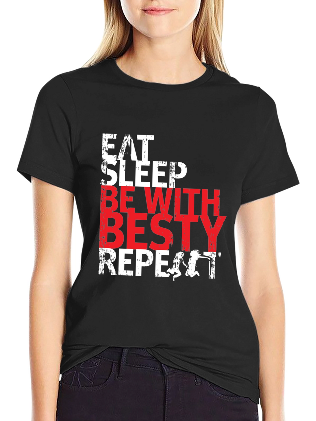 Eat Sleep Besty Repeat Black T-Shirt