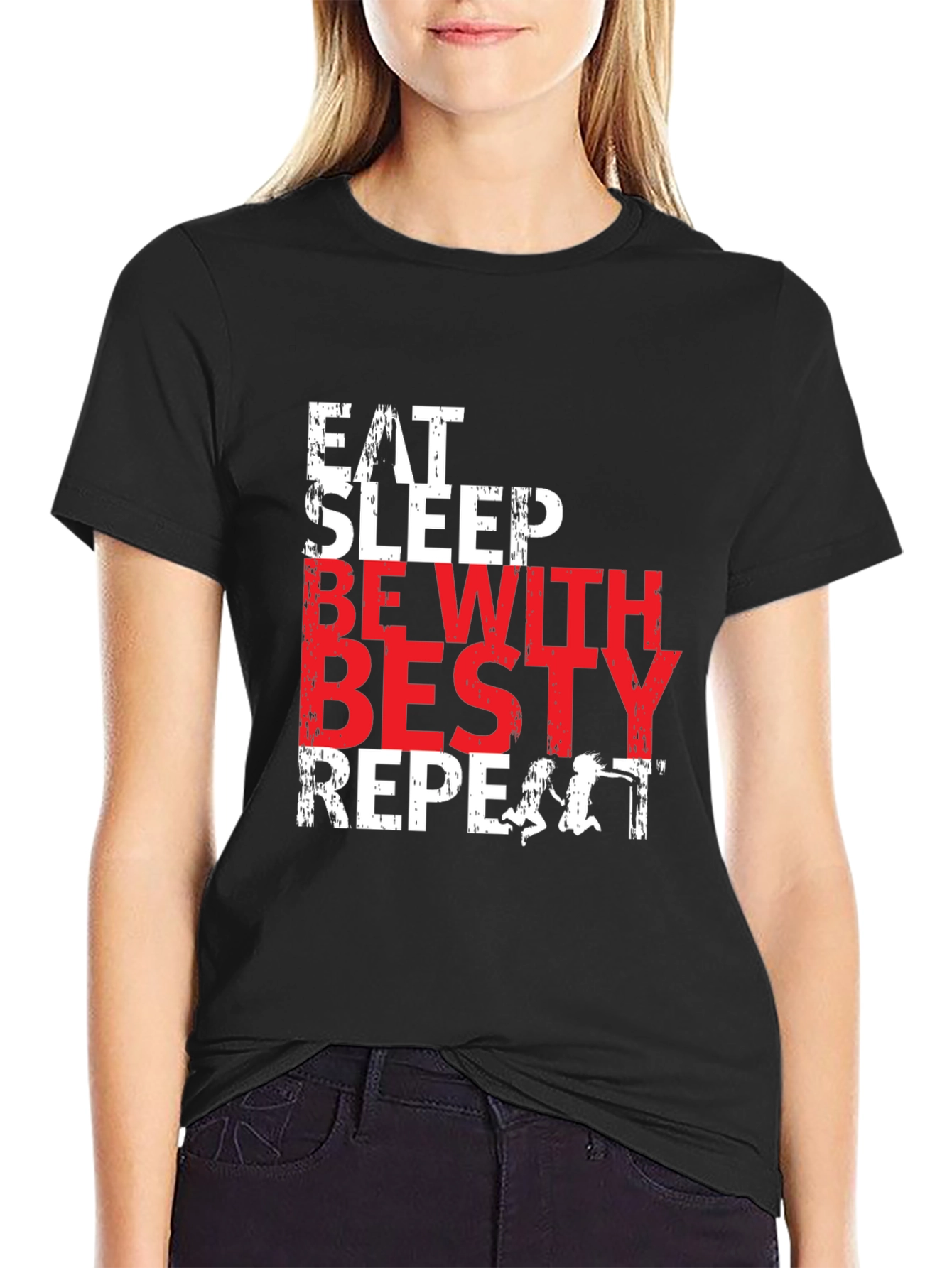 Eat Sleep Besty Repeat Black T-Shirt