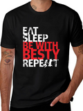 Eat Sleep Besty Repeat Black T-Shirt