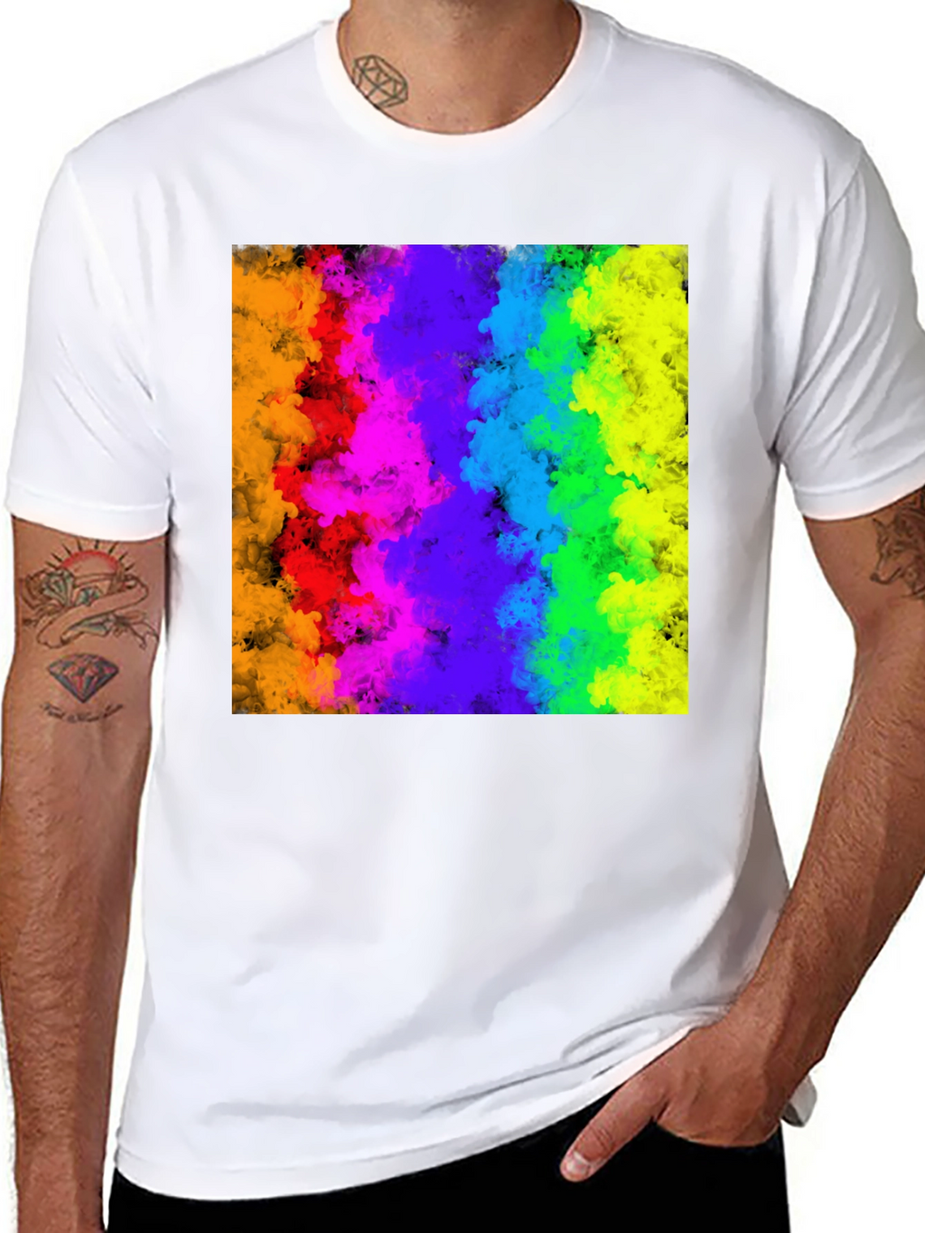 Rainbow Cloud Graphic Black T-Shirt