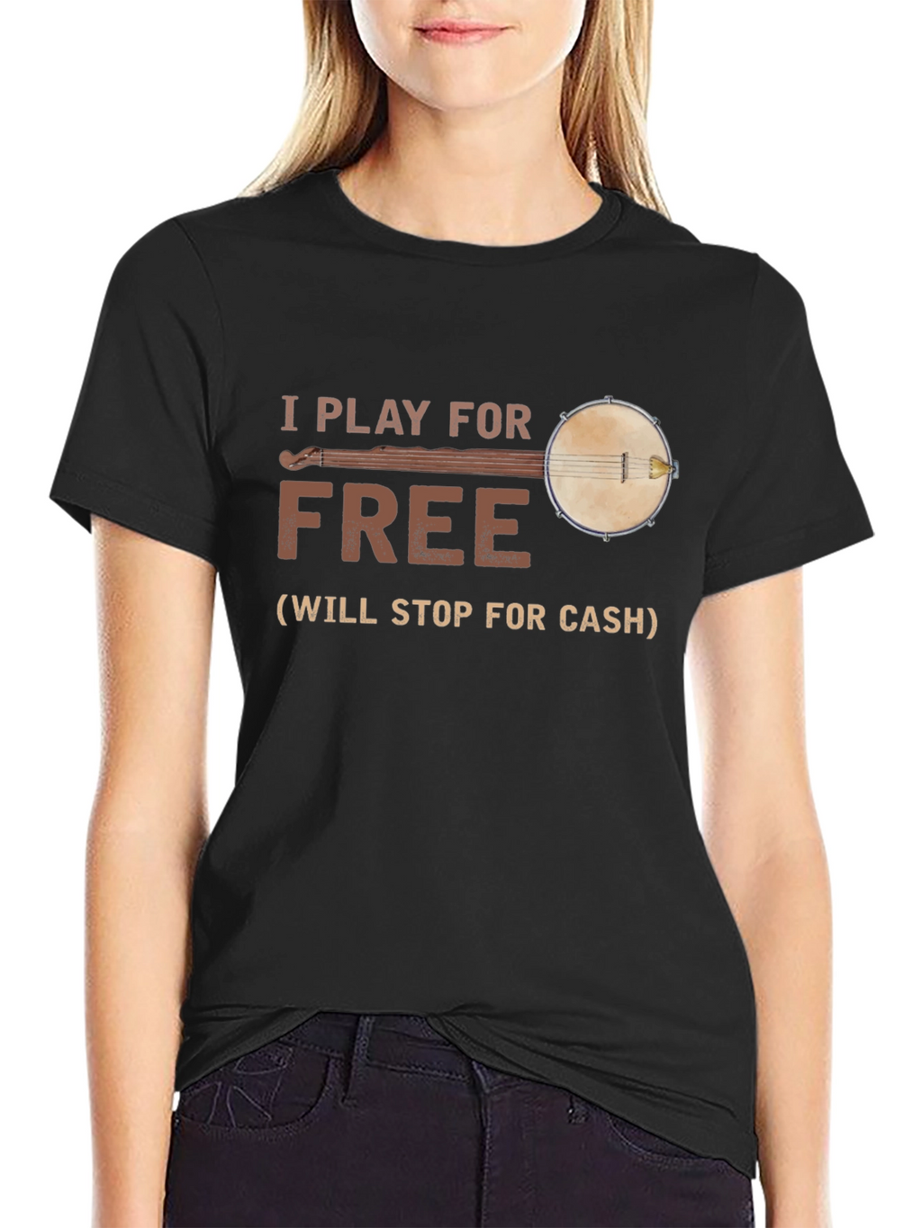 I Play for Free Banjo T-Shirt