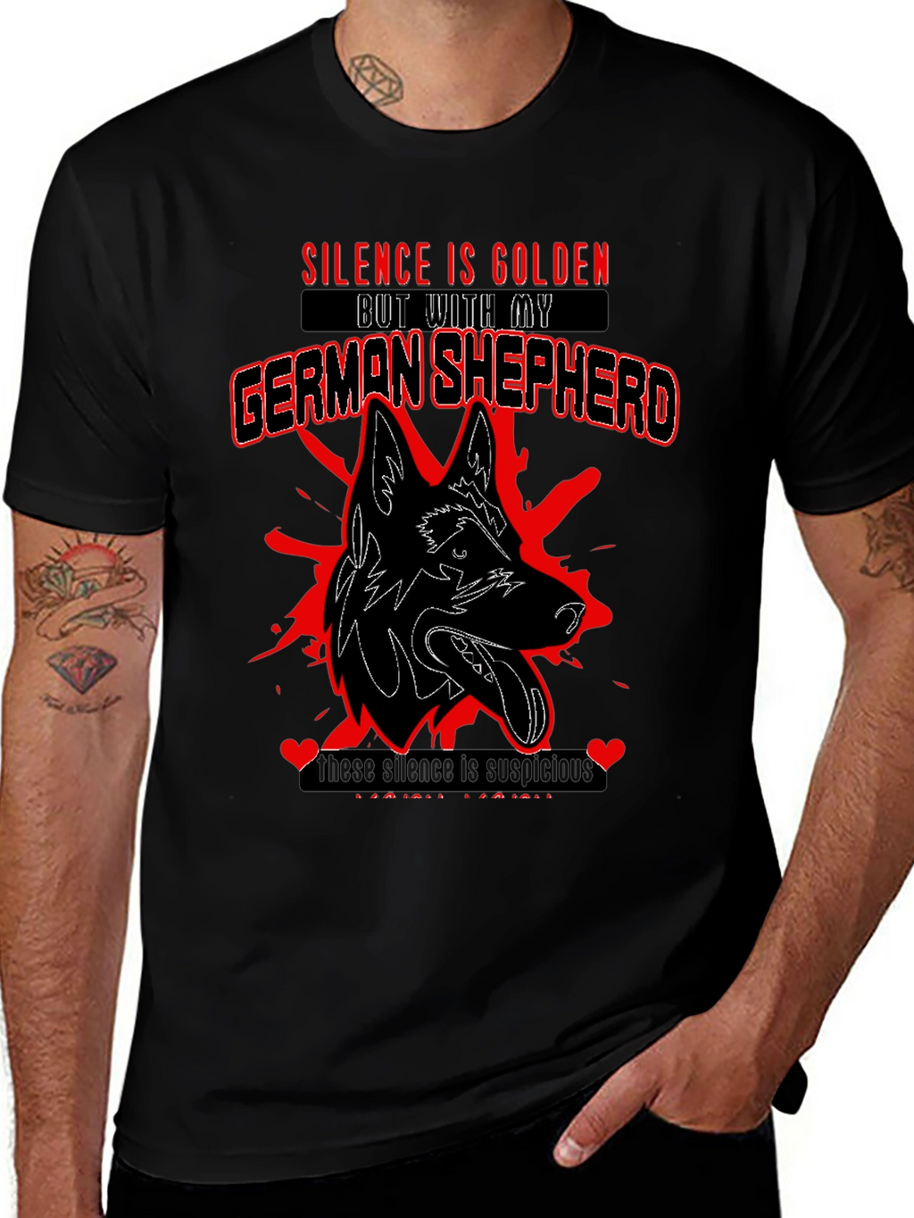 German Shepherd T-Shirt: Silence is Golden
