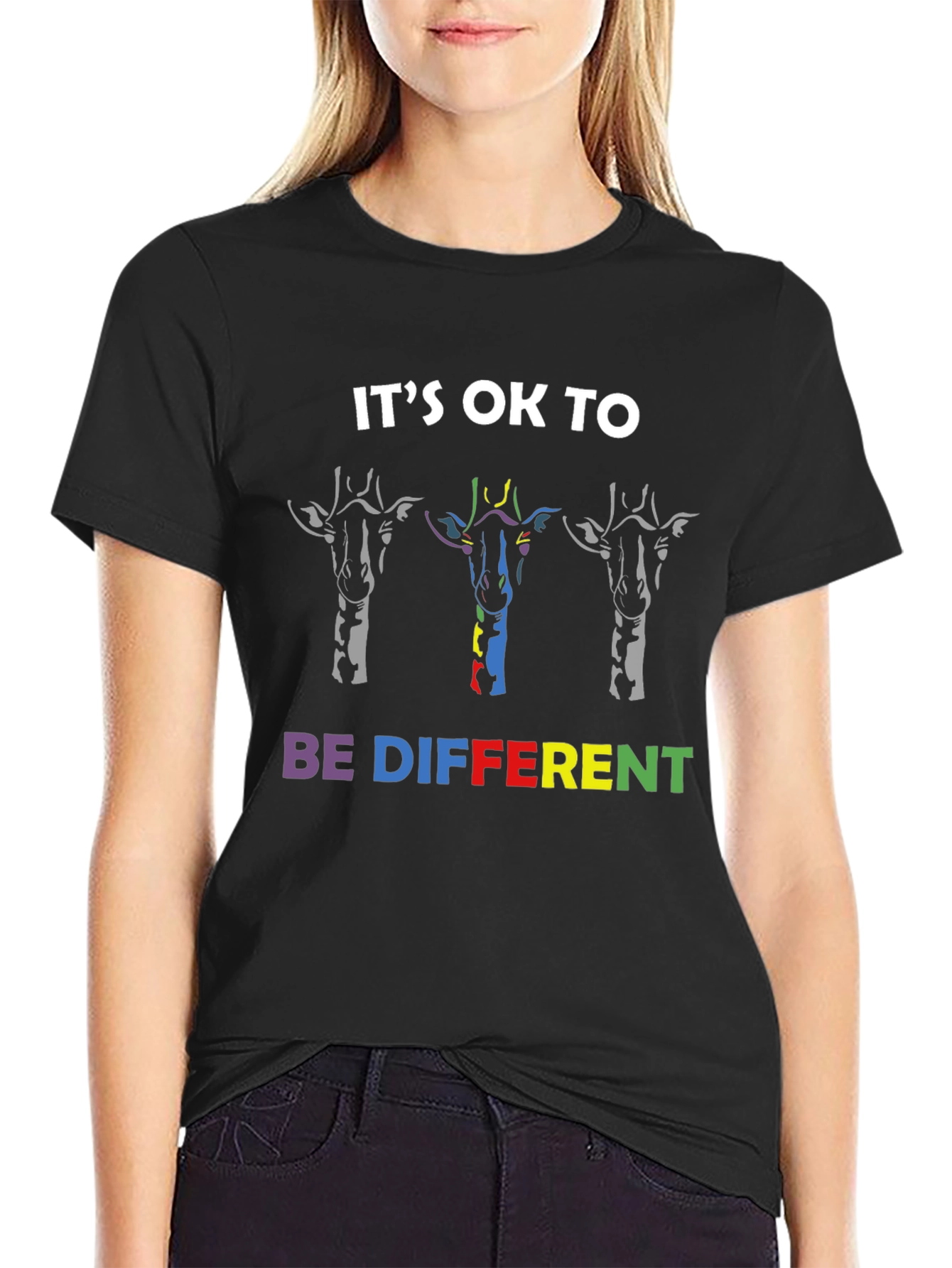 Its OK To Be Different Giraffe Graphic Tee