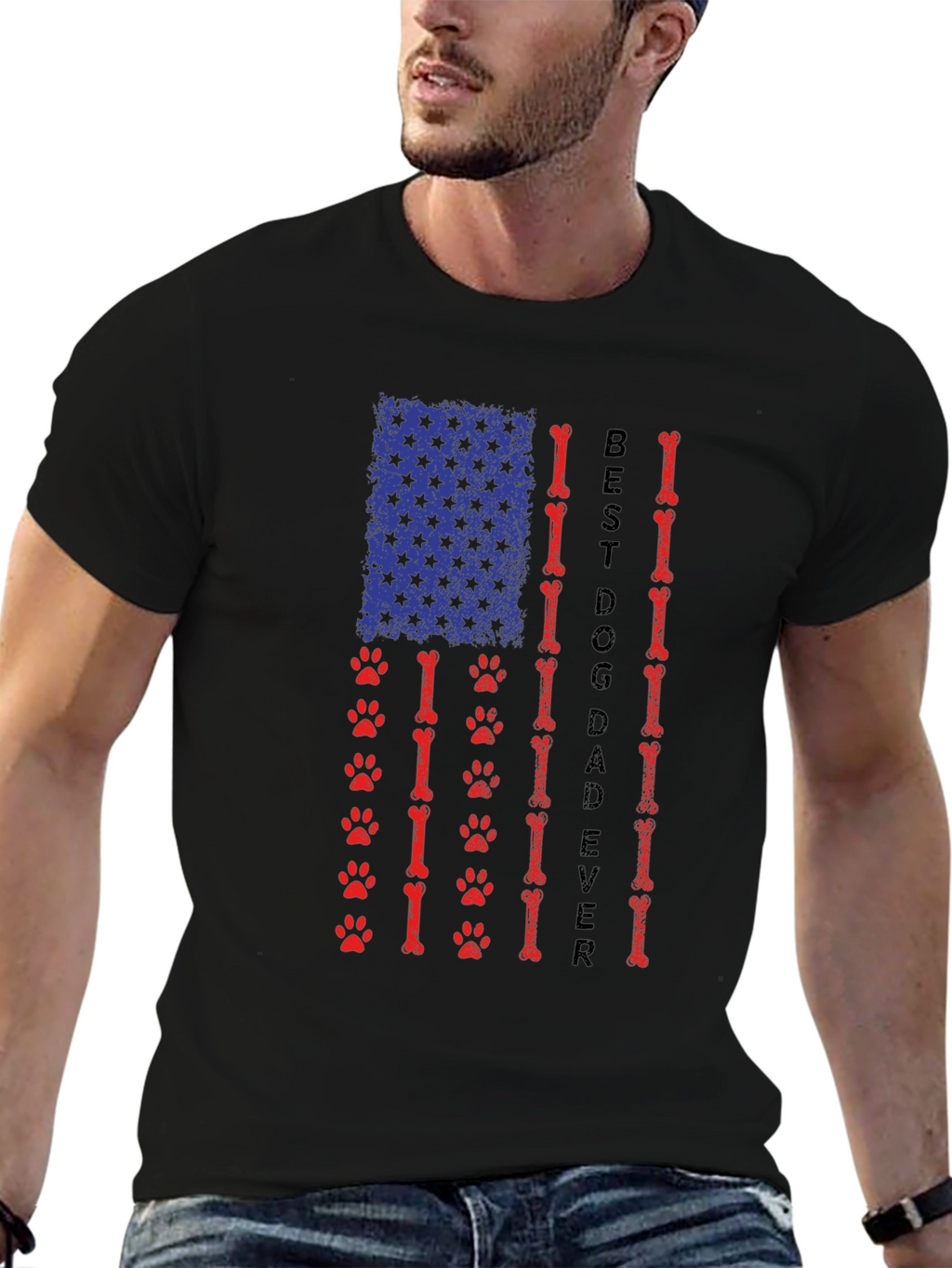 Best Dog Dad Ever Patriotic T-Shirt