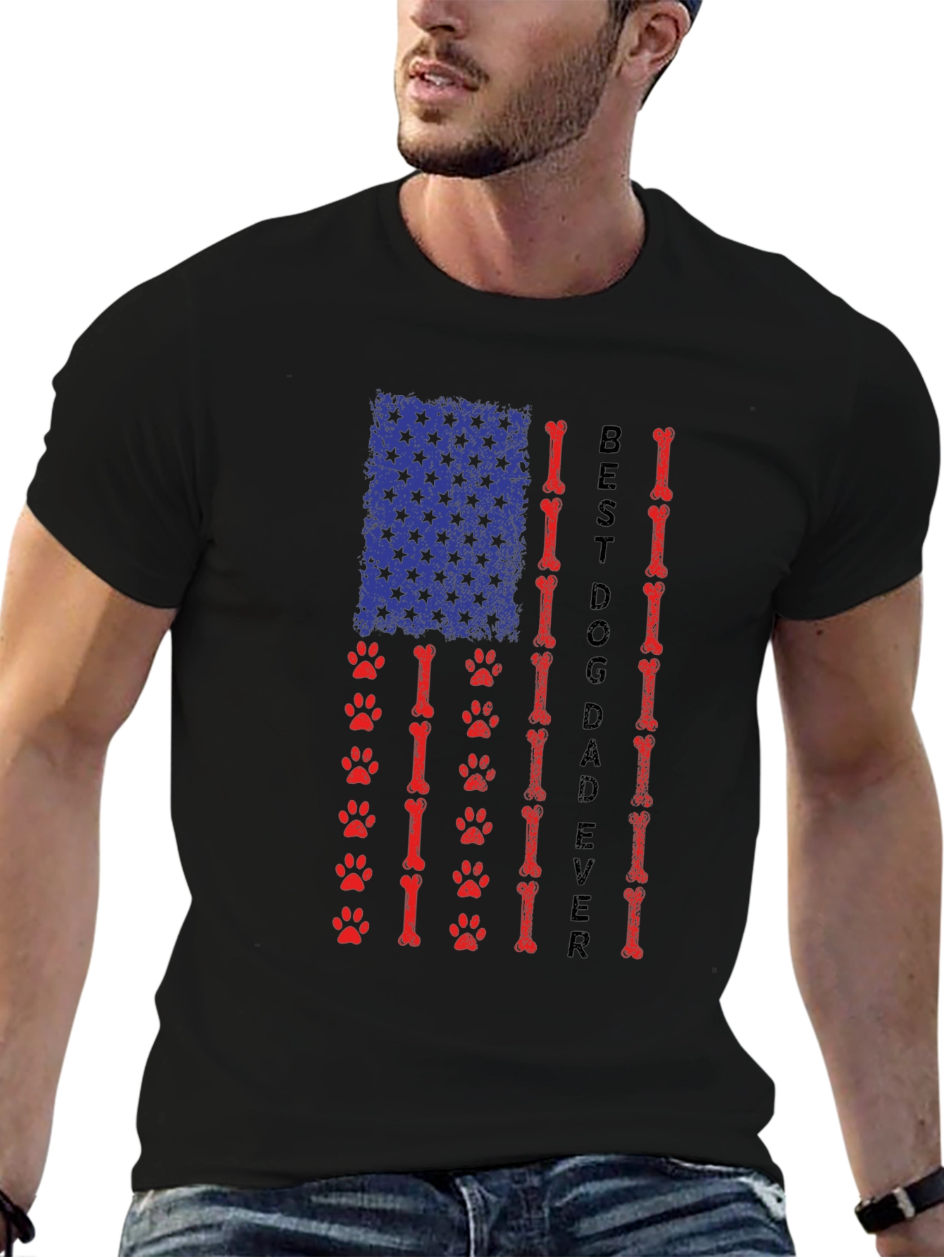 Best Dog Dad Ever Patriotic T-Shirt