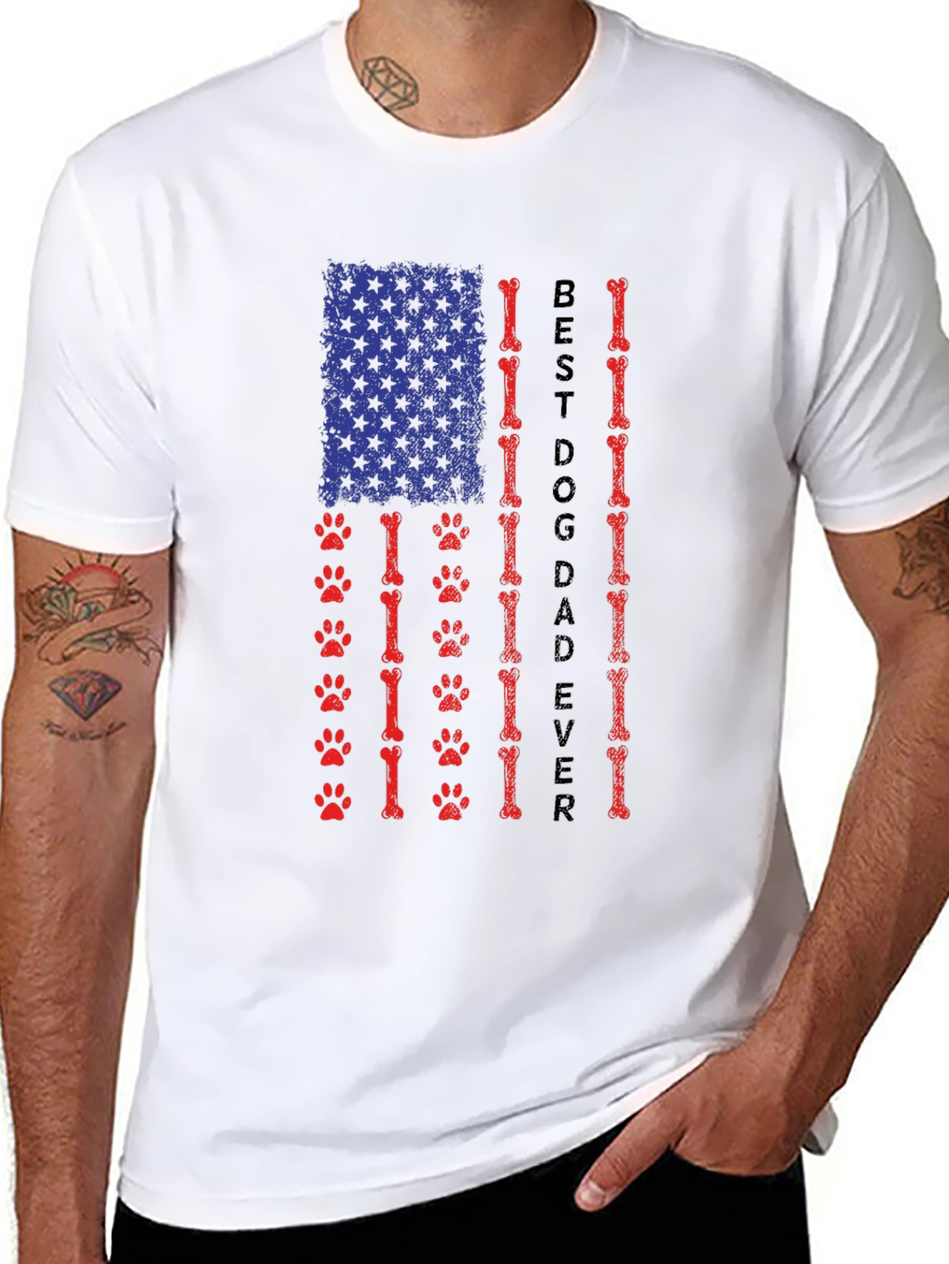 Best Dog Dad Ever Patriotic T-Shirt