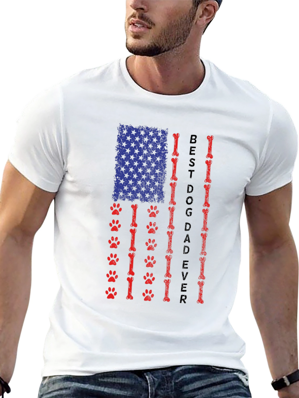 Best Dog Dad Ever Patriotic T-Shirt
