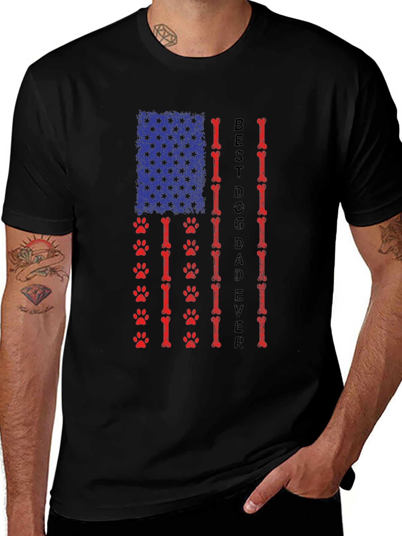 Best Dog Dad Ever Patriotic T-Shirt