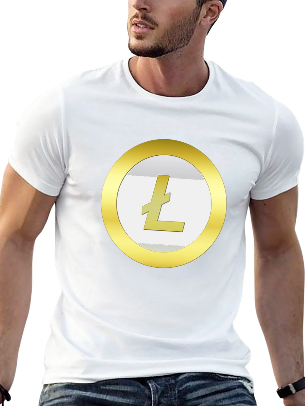 Litecoin Crypto T-Shirt - Gold Coin Design