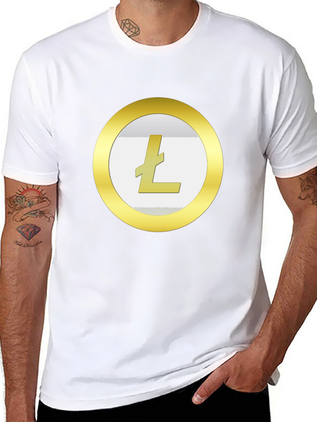 Litecoin Crypto T-Shirt - Gold Coin Design