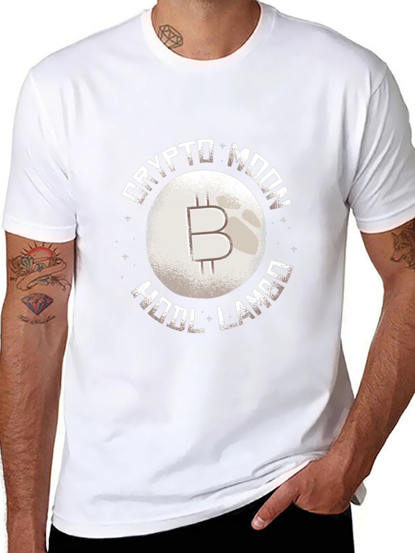 Crypto Moon HODL Lambo Black T-Shirt