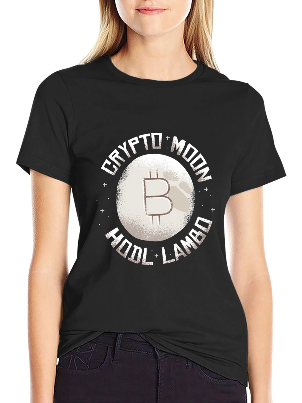 Crypto Moon HODL Lambo Black T-Shirt
