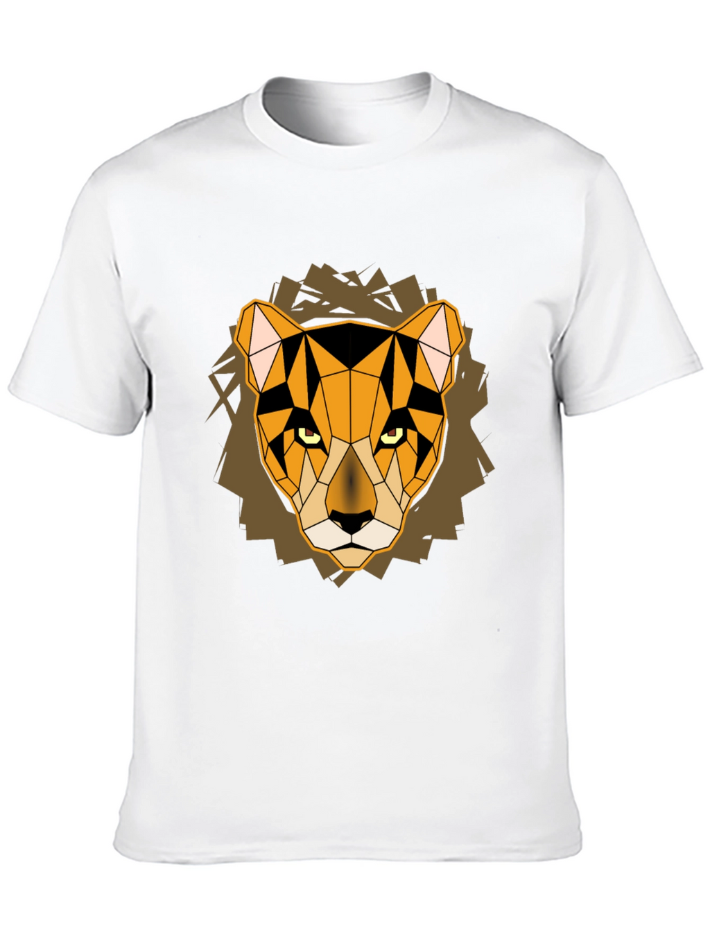 Geometric Lion Head Graphic Tee