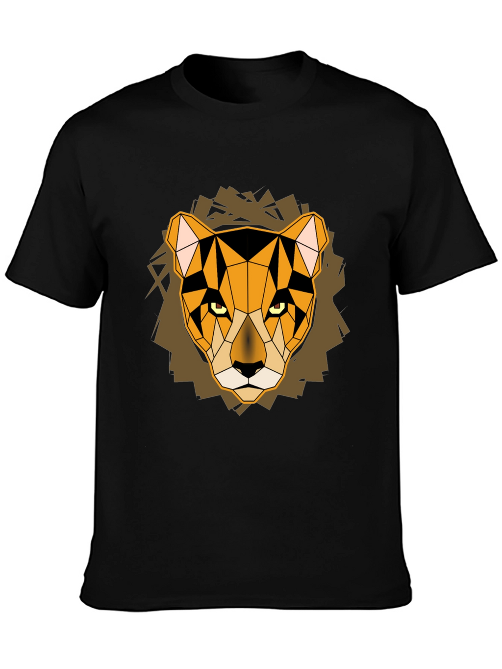 Geometric Lion Head Graphic Tee