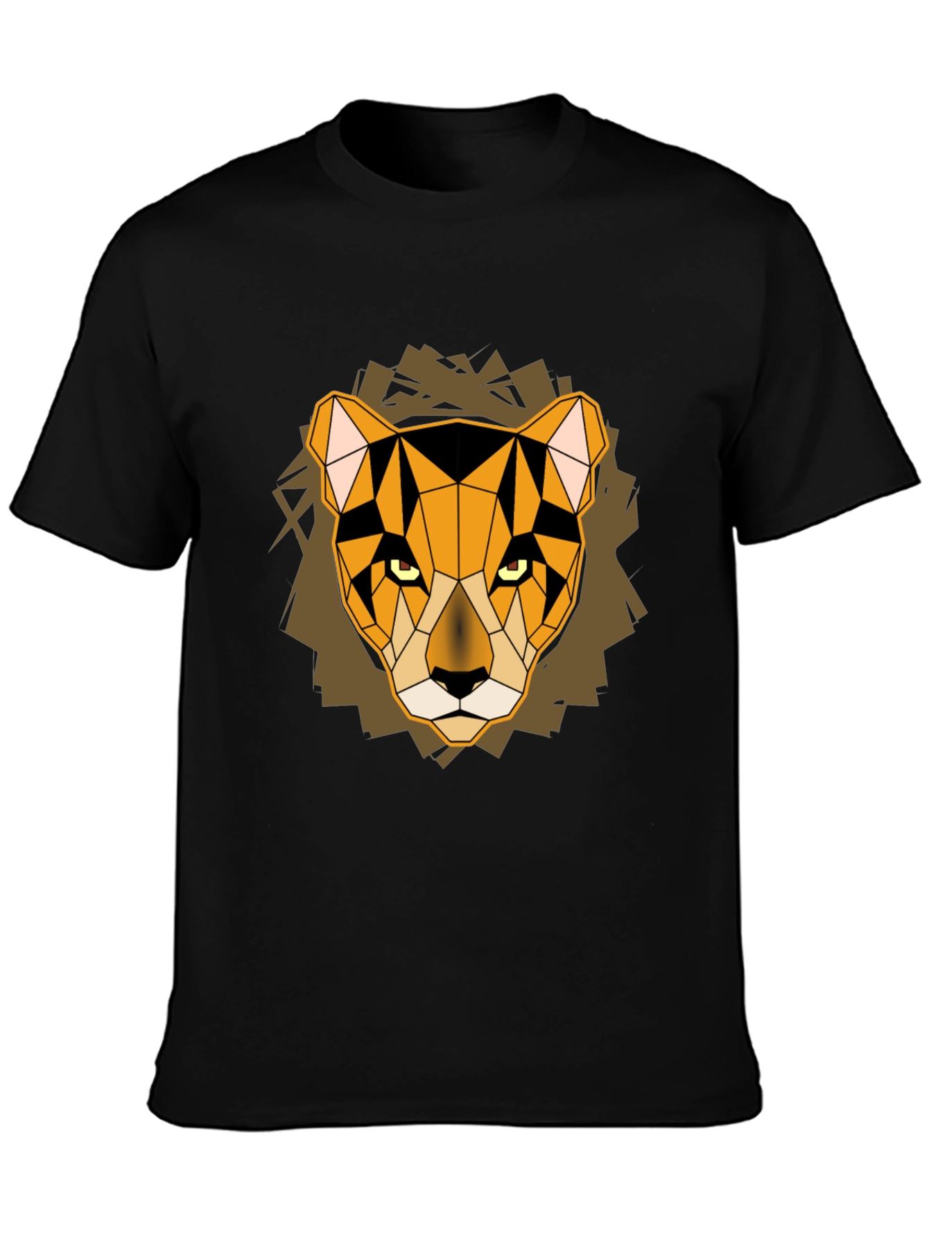 Geometric Lion Head Graphic Tee
