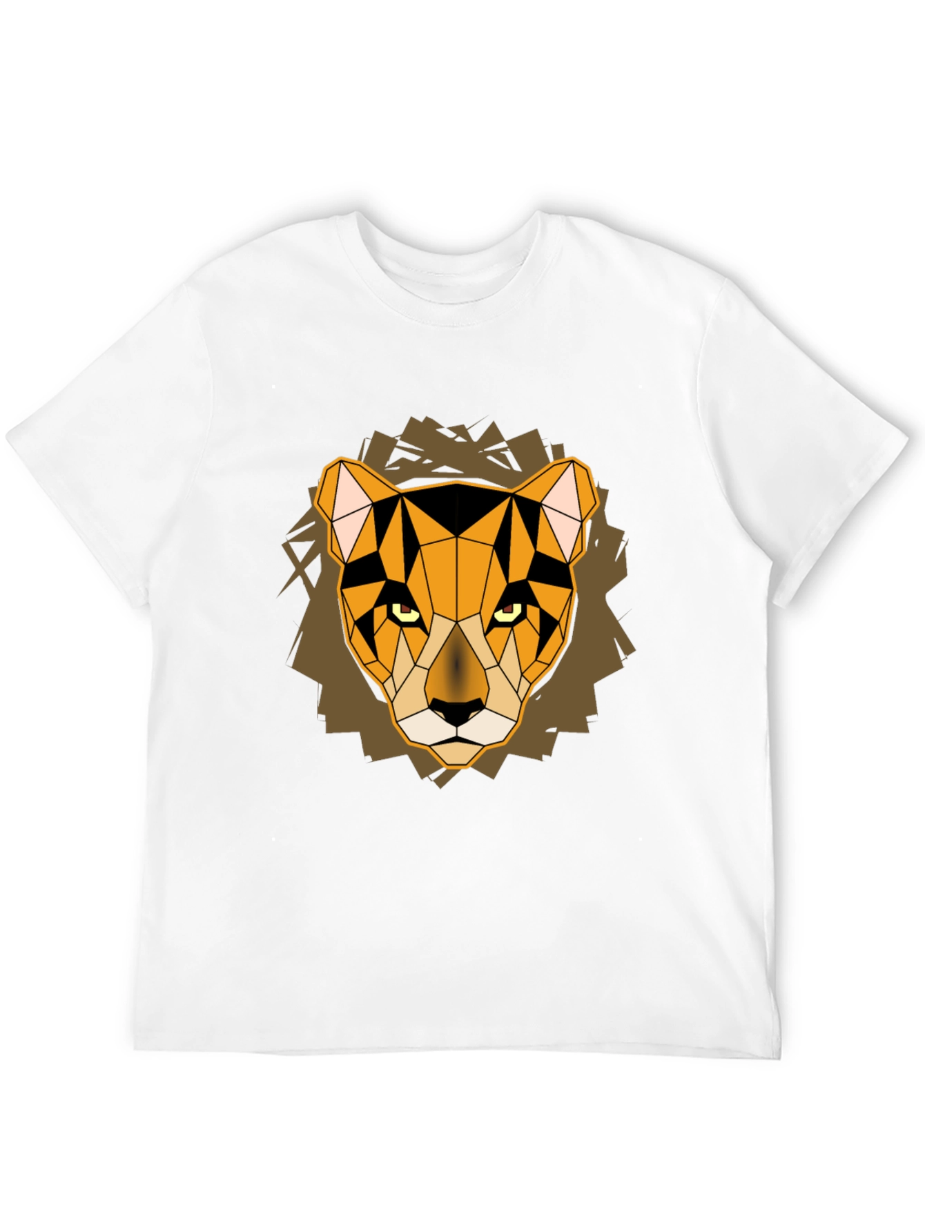 Geometric Lion Head Graphic Tee