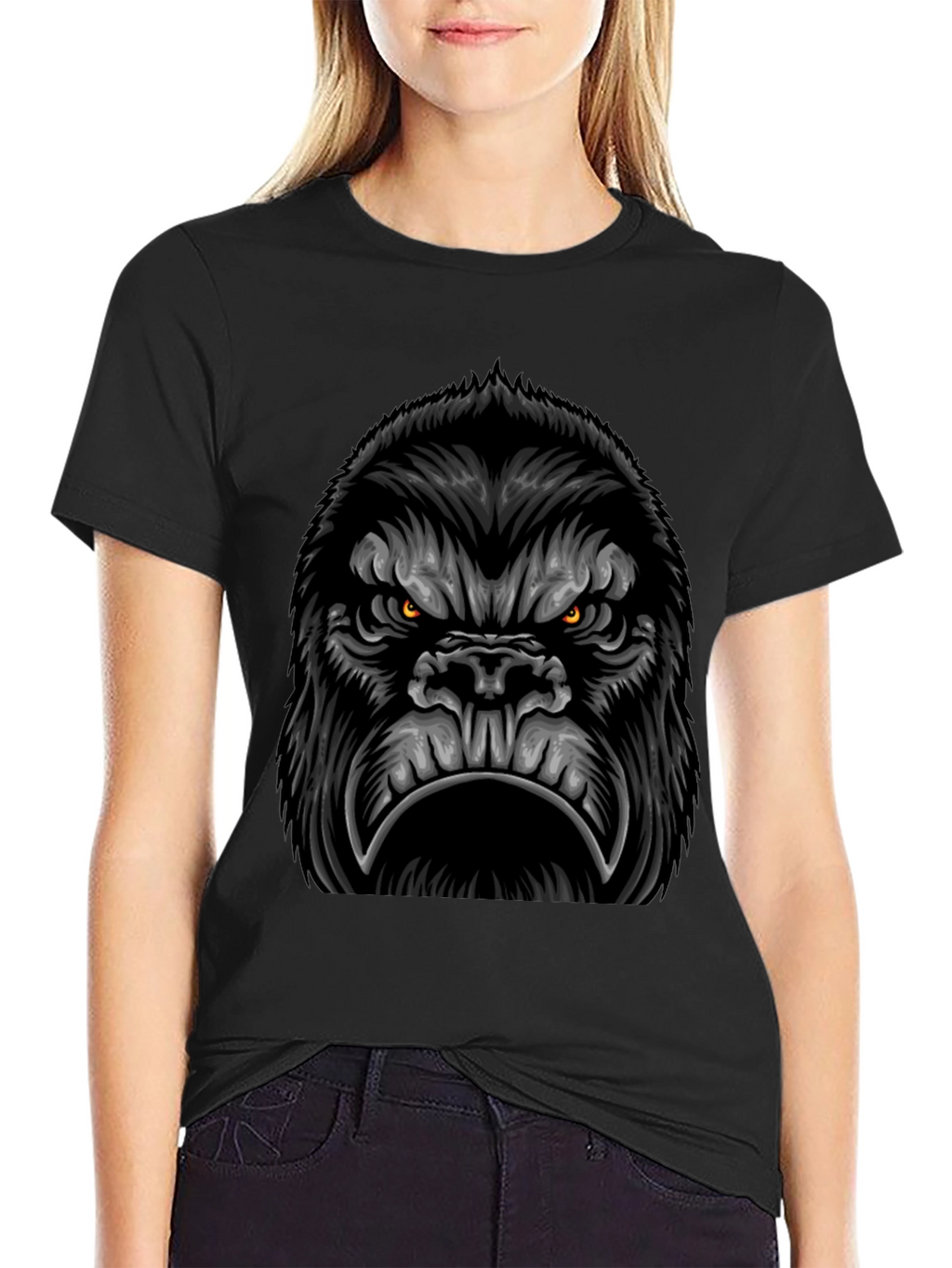 Gorilla Graphic Black T-Shirt - Mens Cool Tee