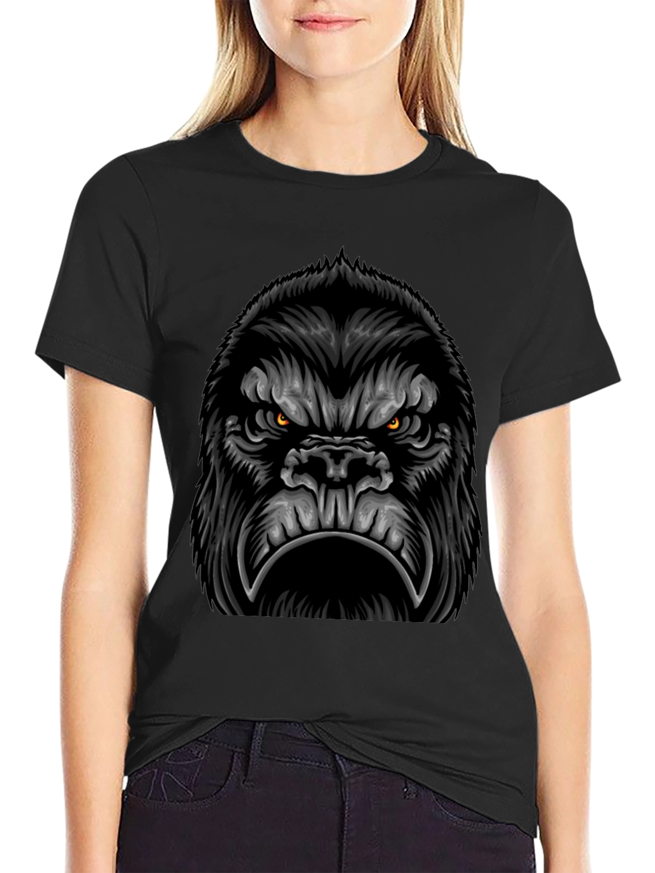 Gorilla Graphic Black T-Shirt - Mens Cool Tee