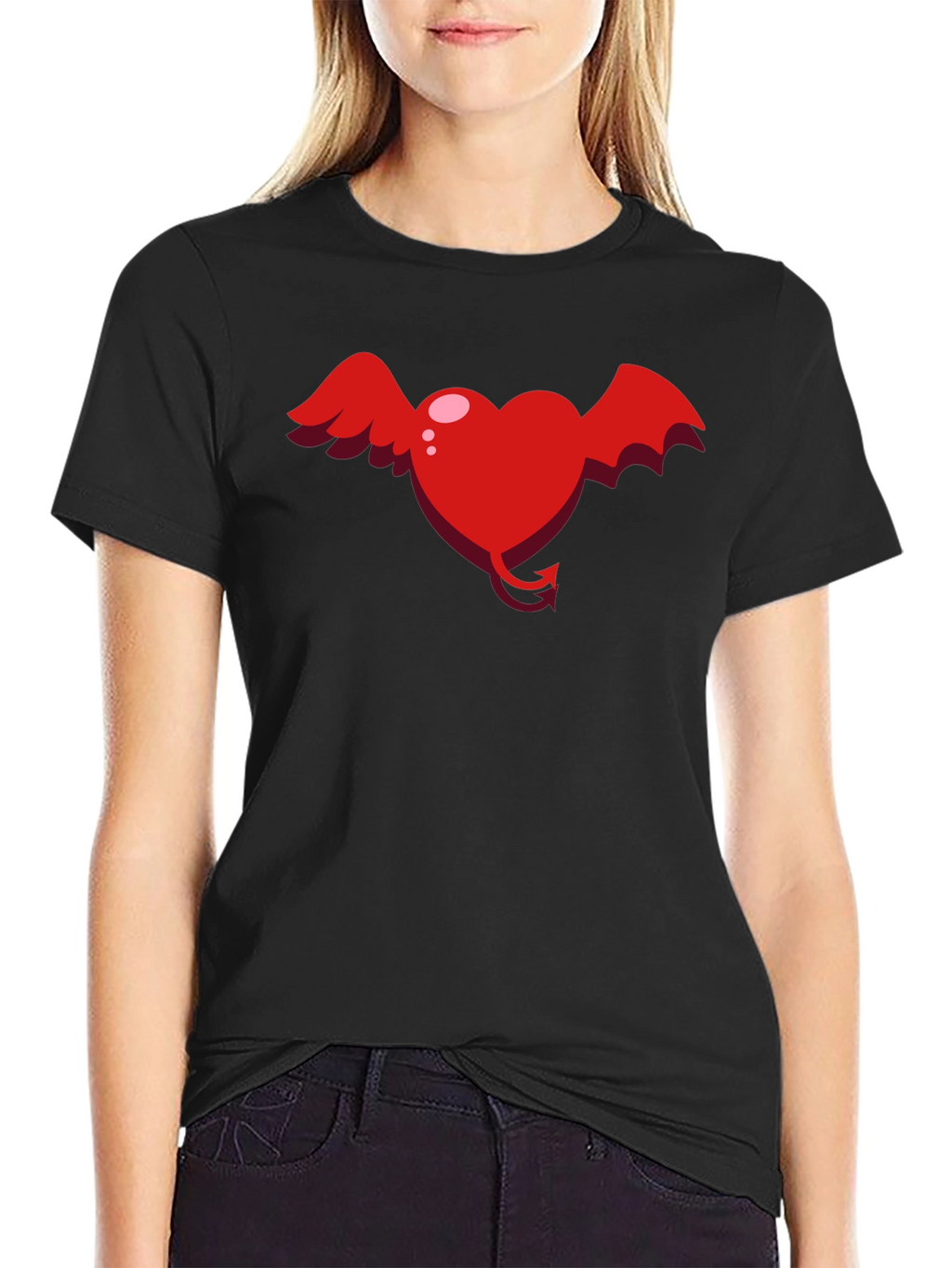Heart Devil Winged Graphic Tee - Unisex