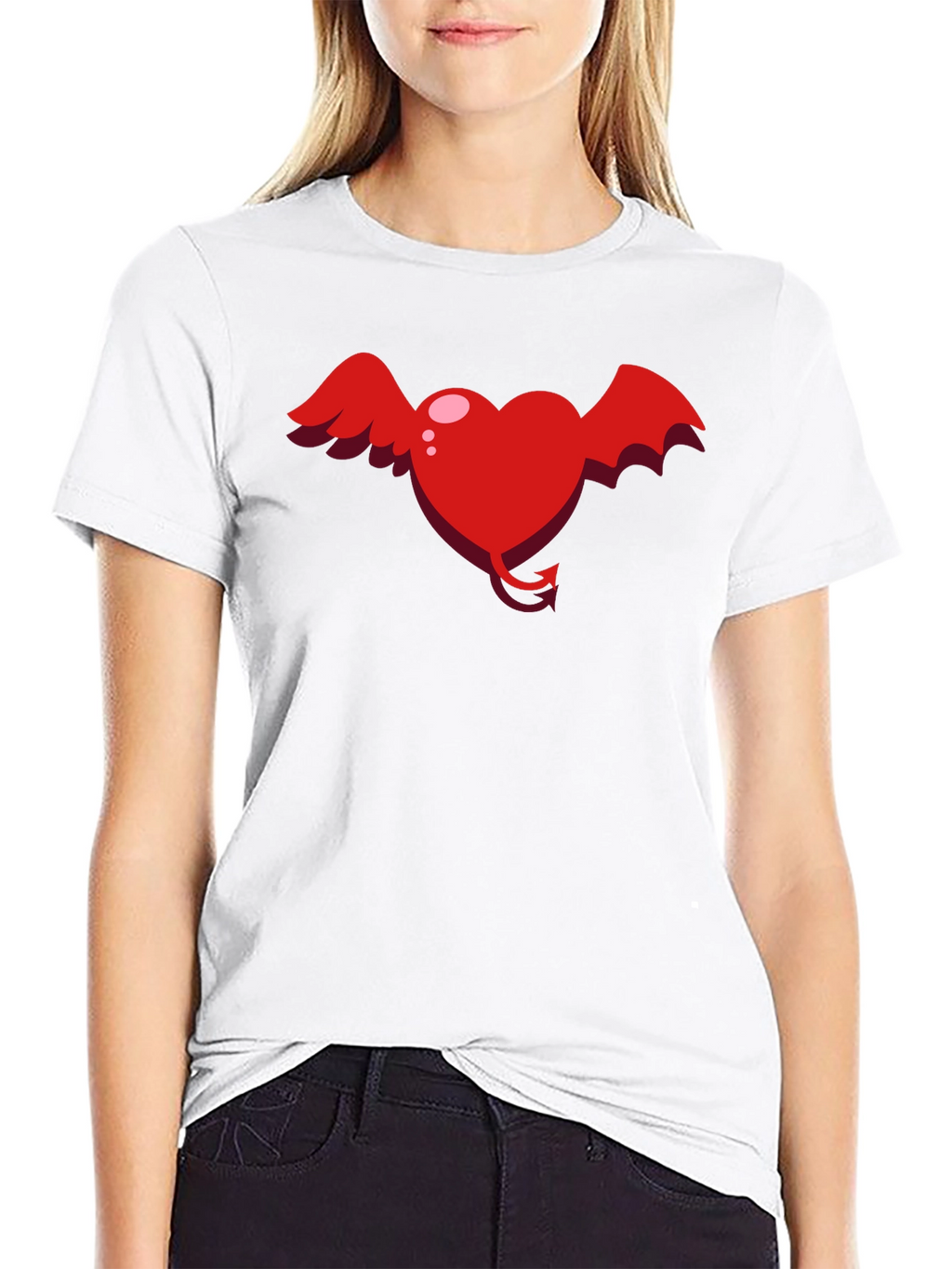 Heart Devil Winged Graphic Tee - Unisex