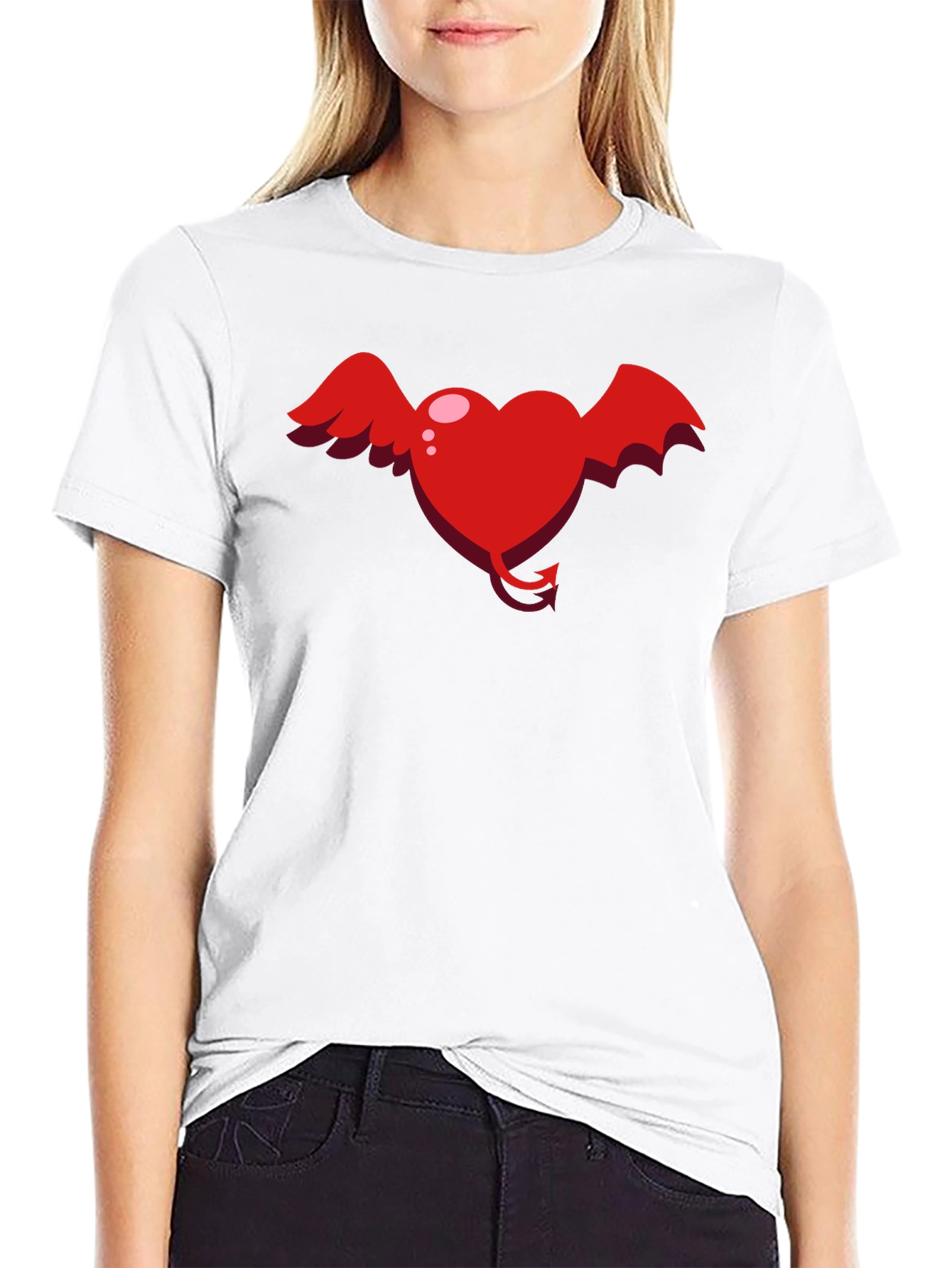 Heart Devil Winged Graphic Tee - Unisex