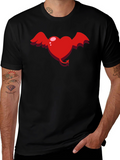 Heart Devil Winged Graphic Tee - Unisex