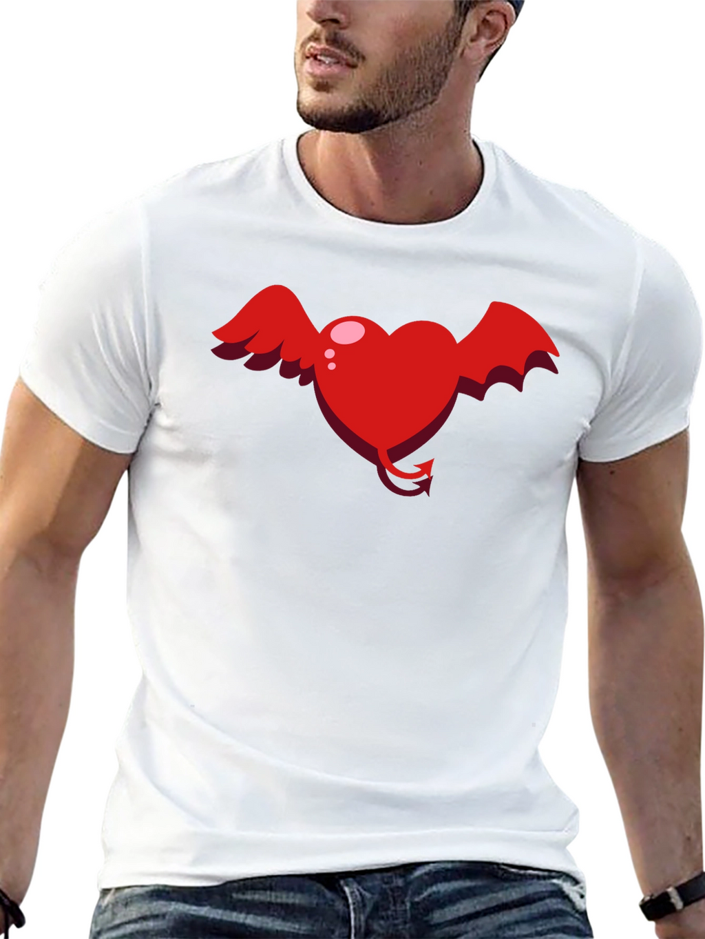 Heart Devil Winged Graphic Tee - Unisex