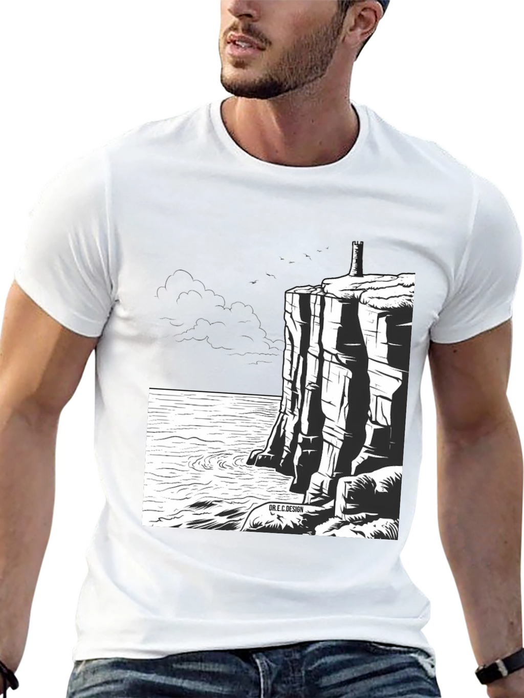 Cliffside Tower Graphic T-Shirt