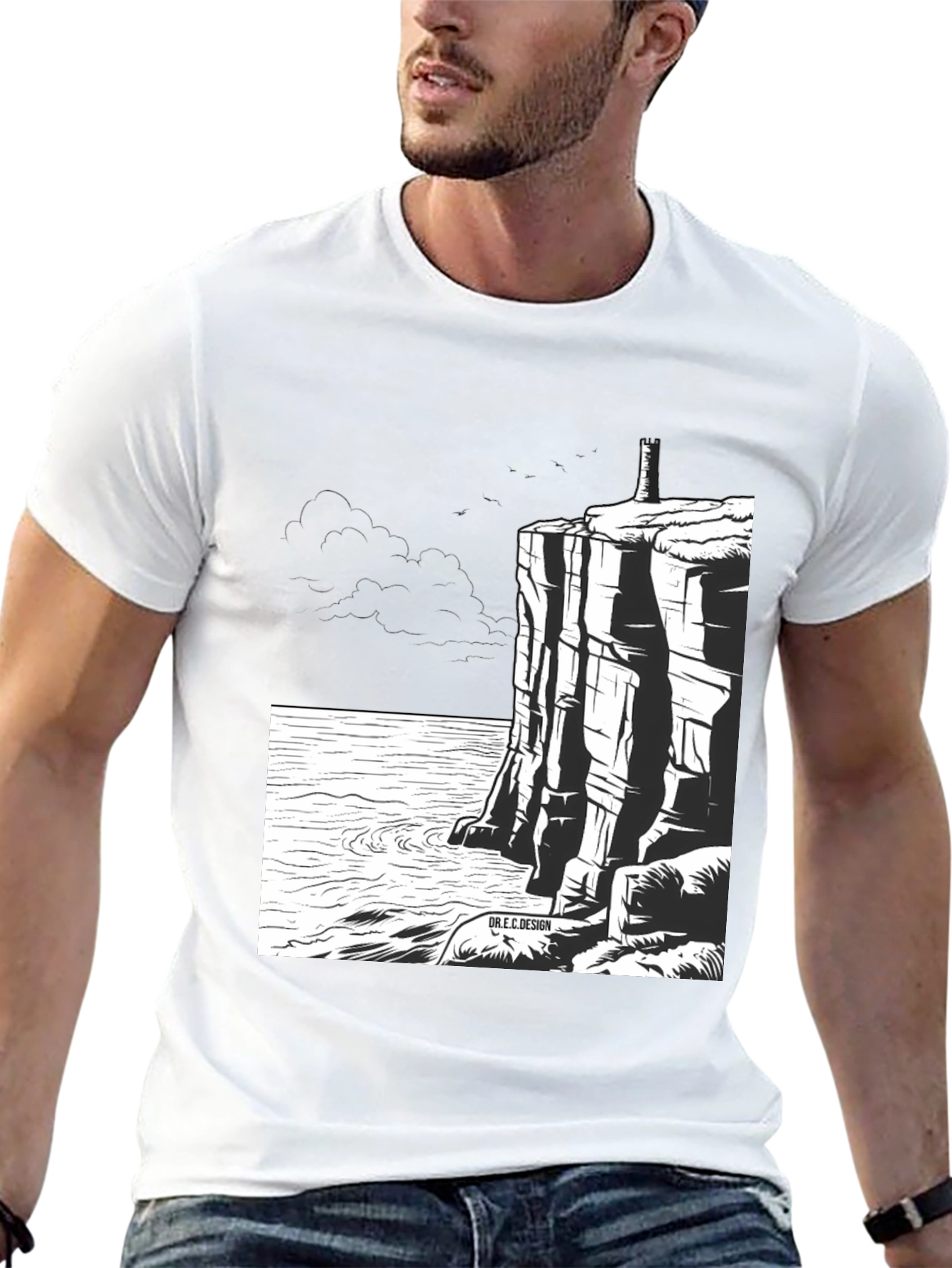 Cliffside Tower Graphic T-Shirt