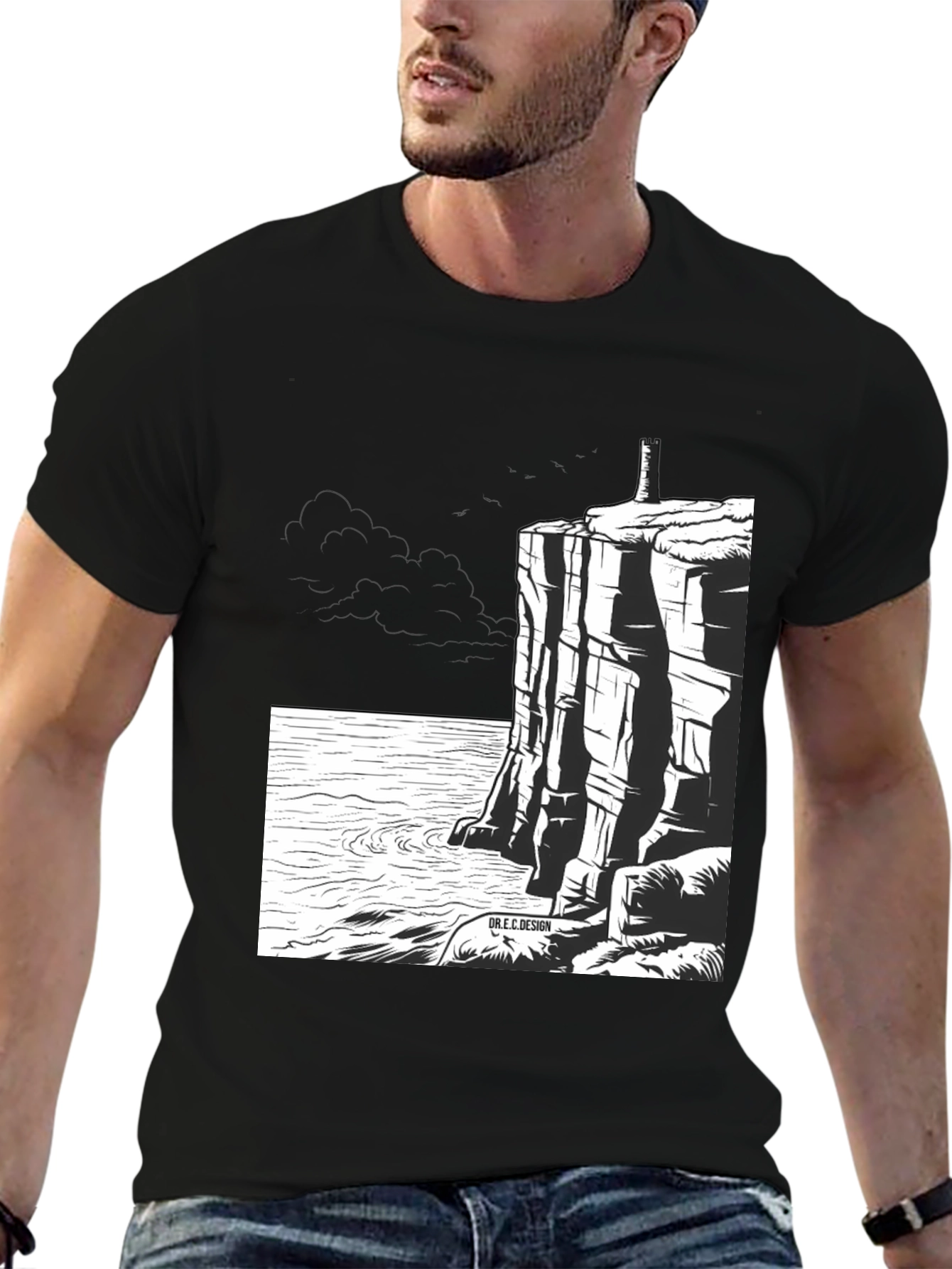 Cliffside Tower Graphic T-Shirt