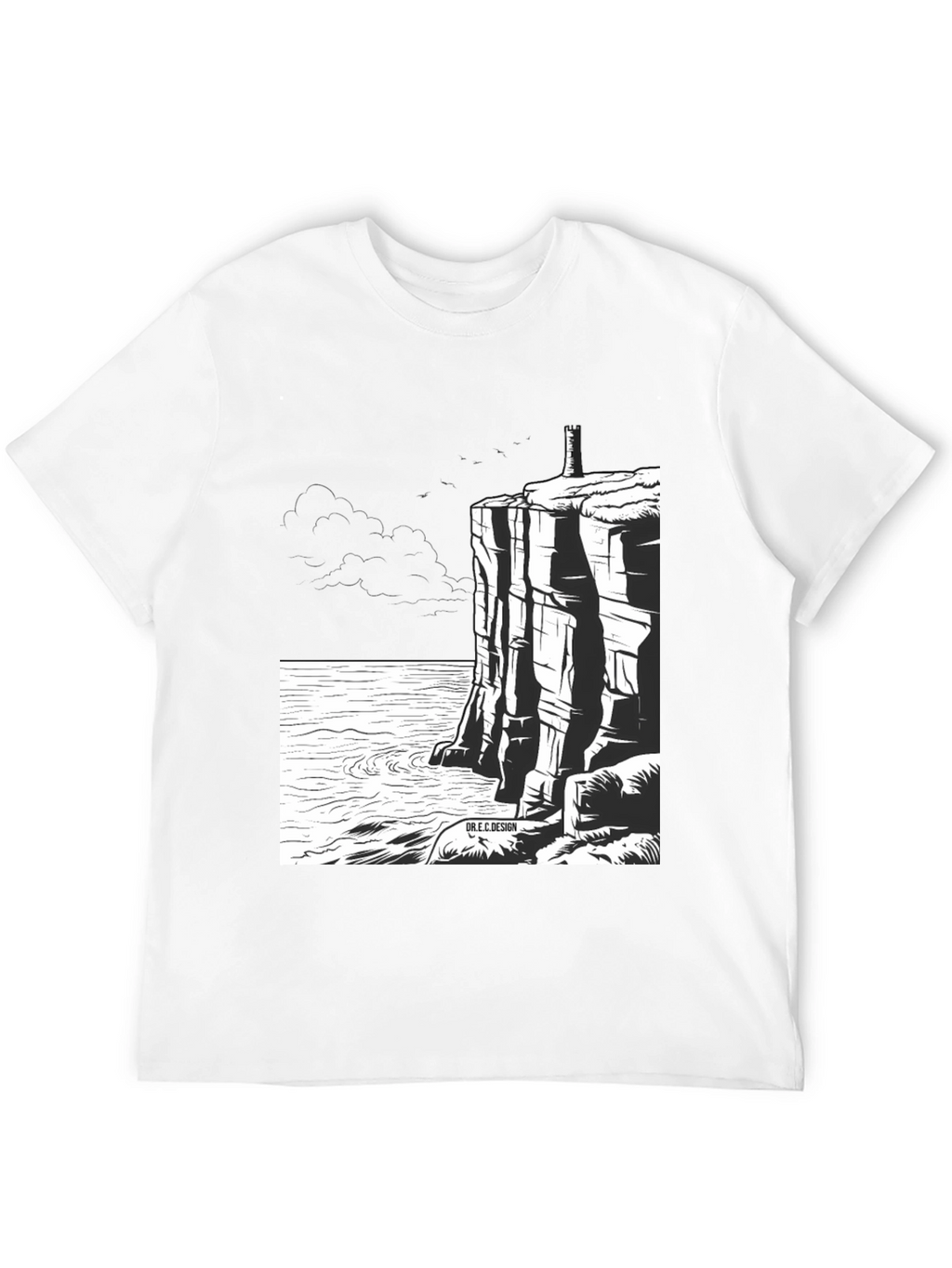 Cliffside Tower Graphic T-Shirt