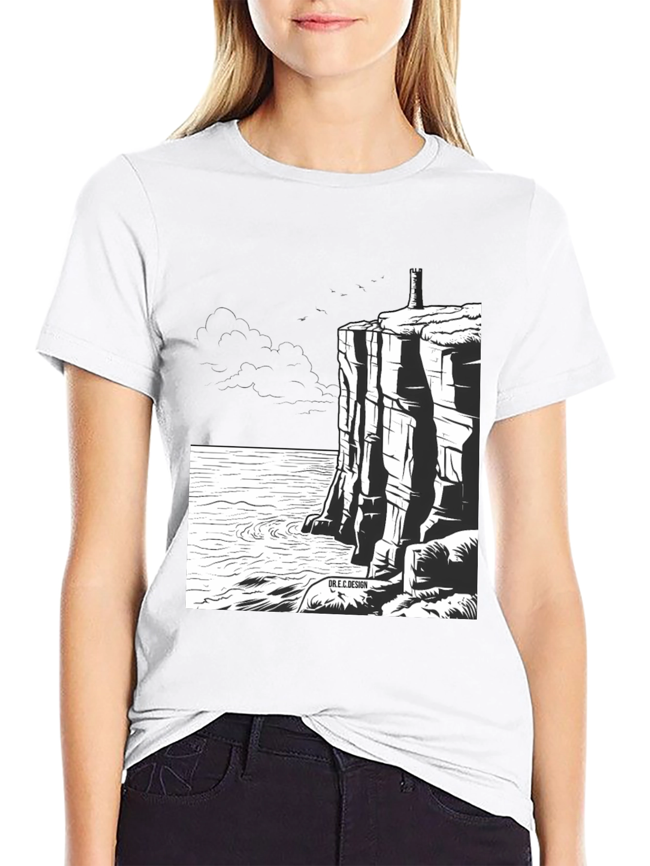 Cliffside Tower Graphic T-Shirt