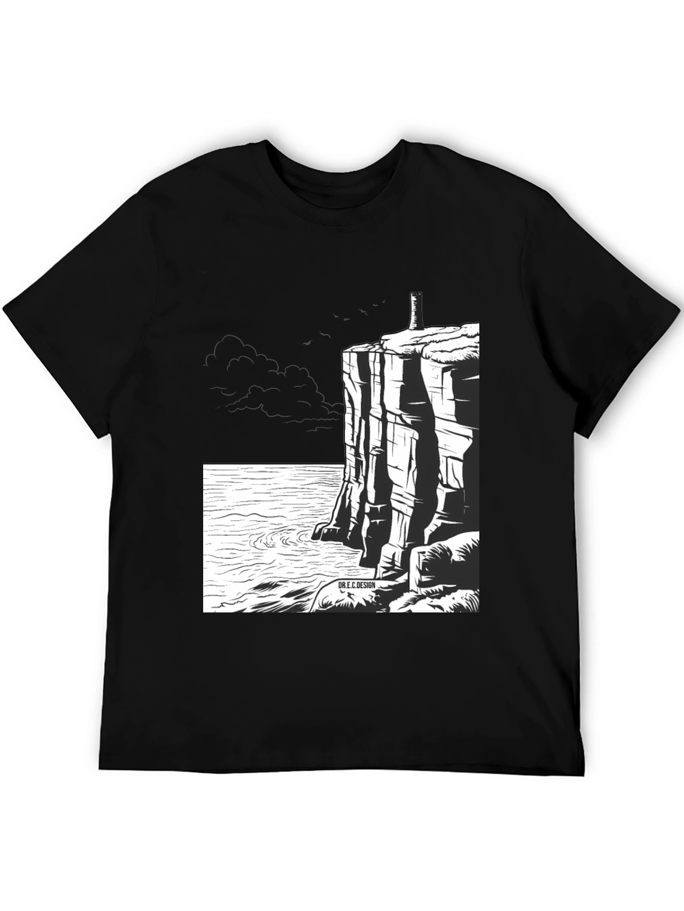 Cliffside Tower Graphic T-Shirt