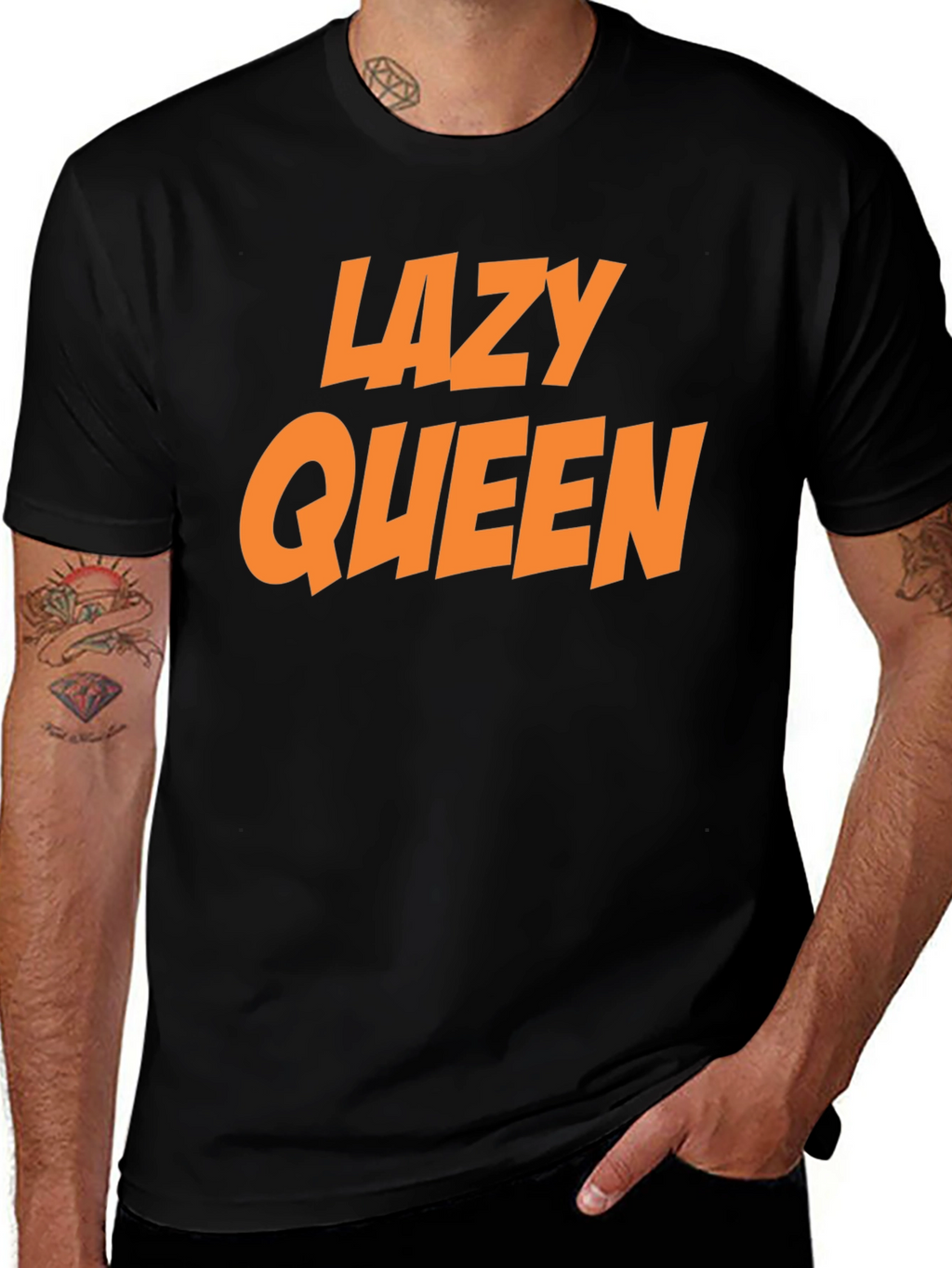 Lazy Queen Black Graphic Tee