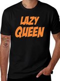 Lazy Queen Black Graphic Tee