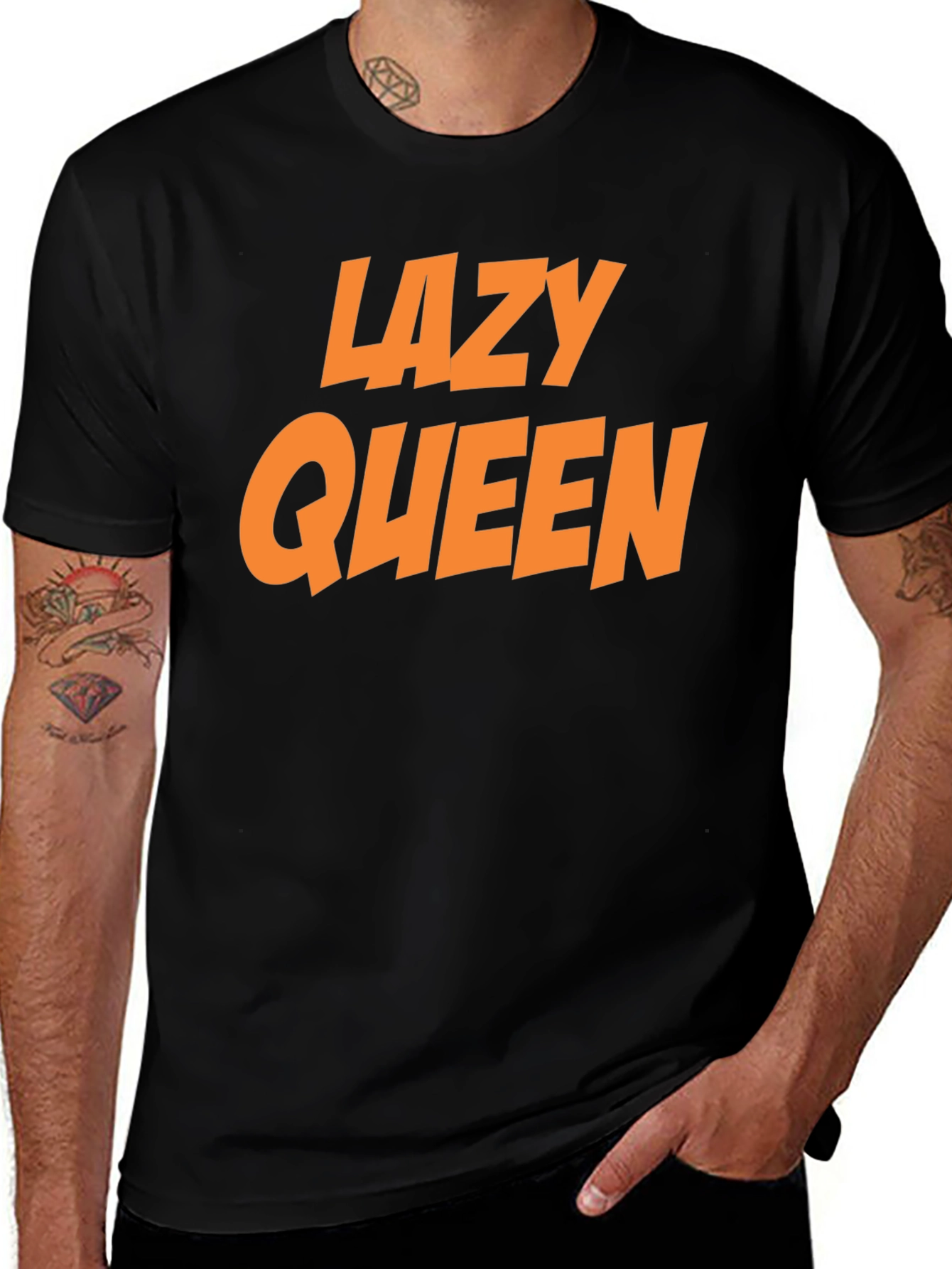 Lazy Queen Black Graphic Tee