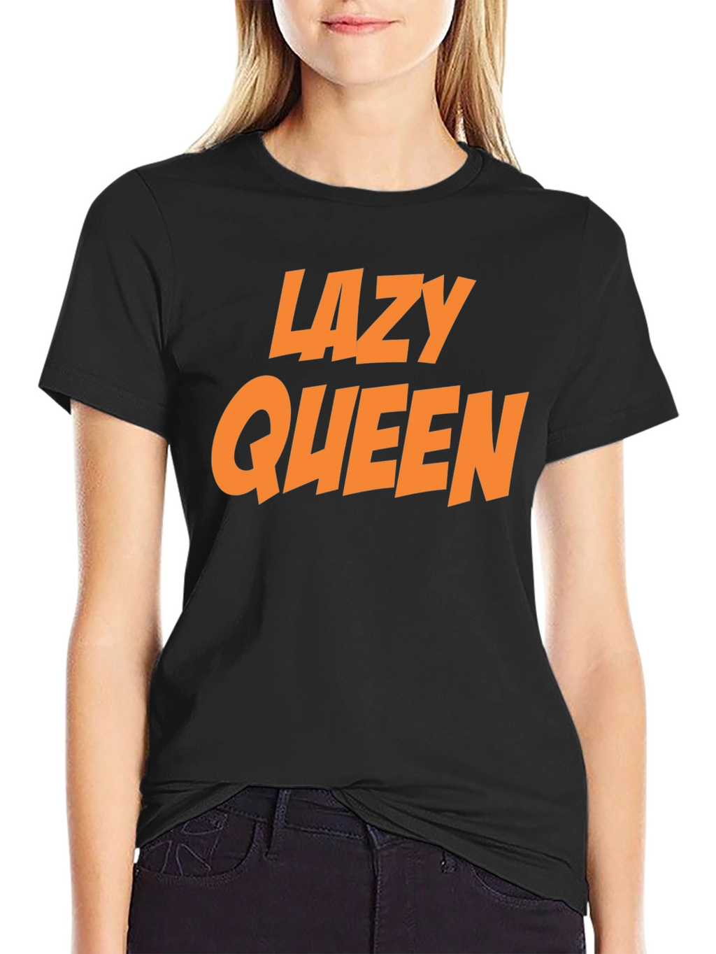 Lazy Queen Black Graphic Tee