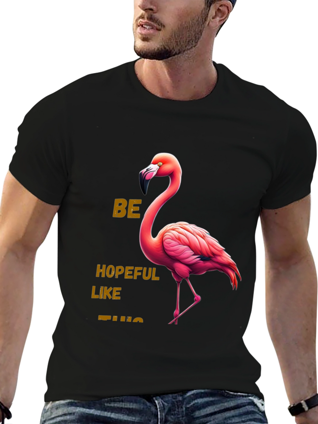 Be Hopeful Like This Flamingo Graphic Tee