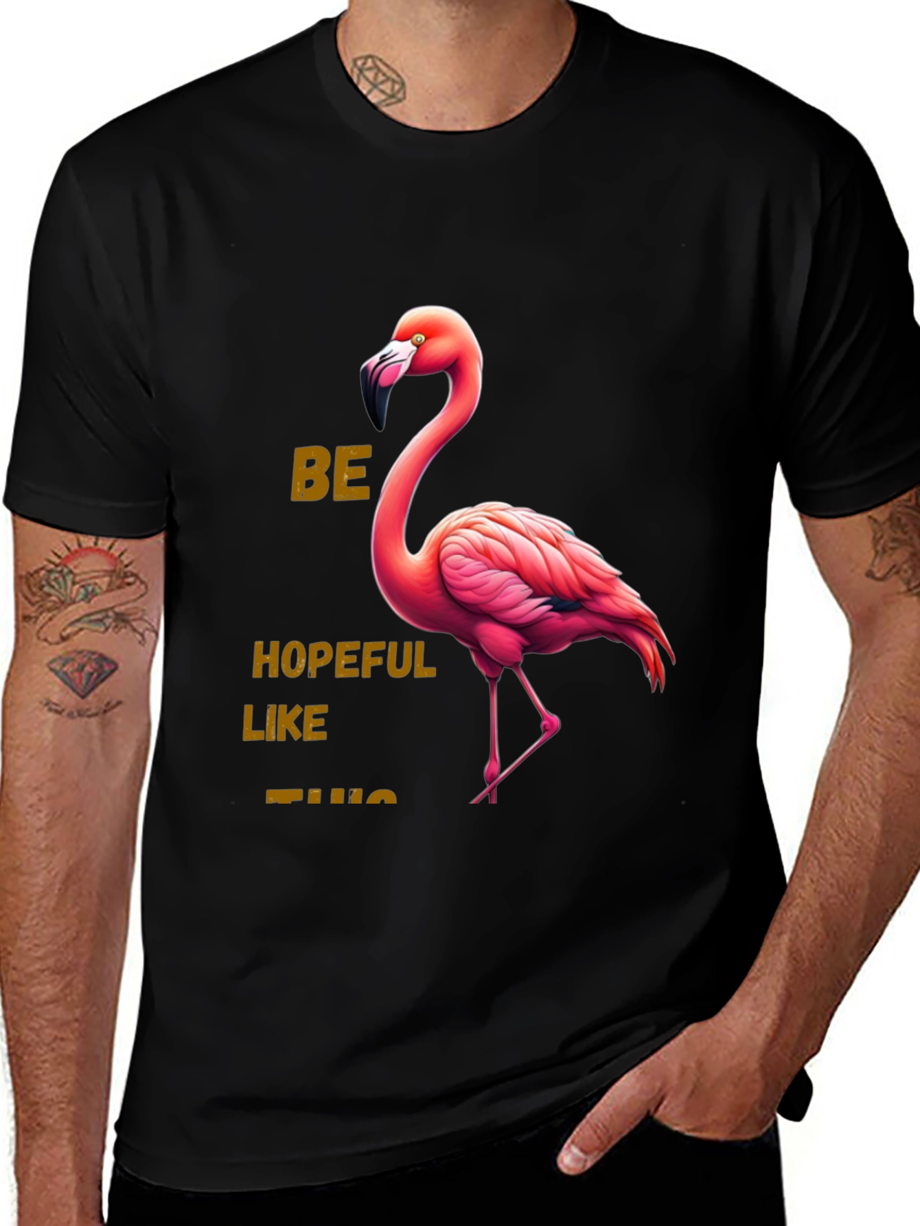 Be Hopeful Like This Flamingo Graphic Tee