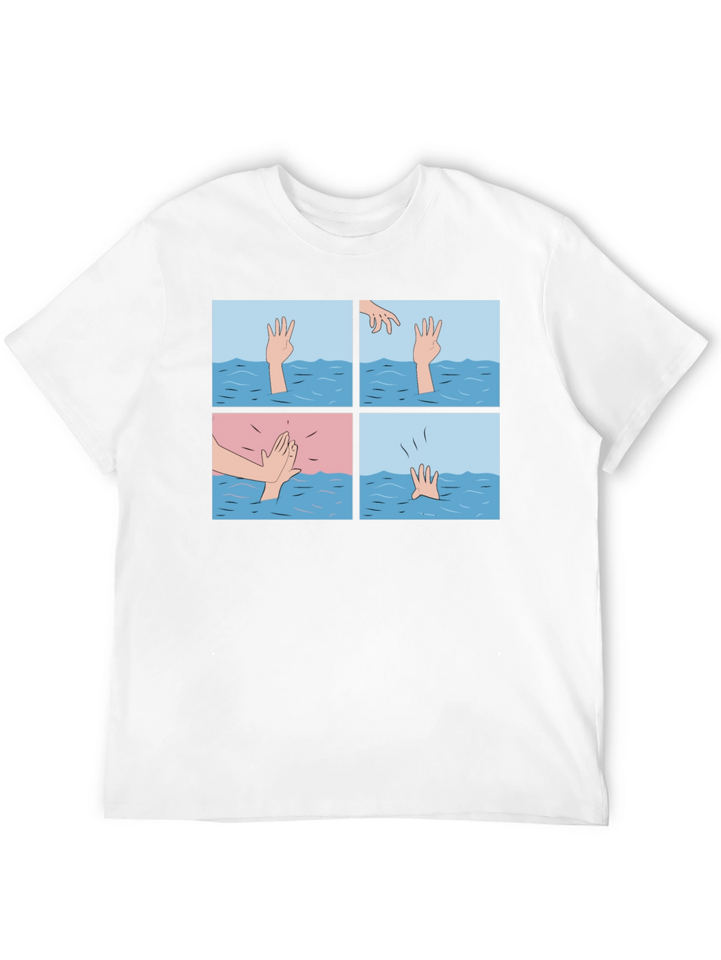 Comic Strip Graphic T-Shirt - Drowning Meme