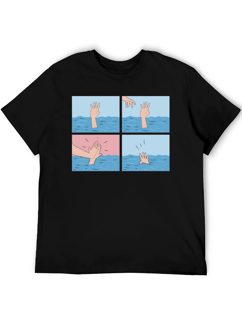 Comic Strip Graphic T-Shirt - Drowning Meme