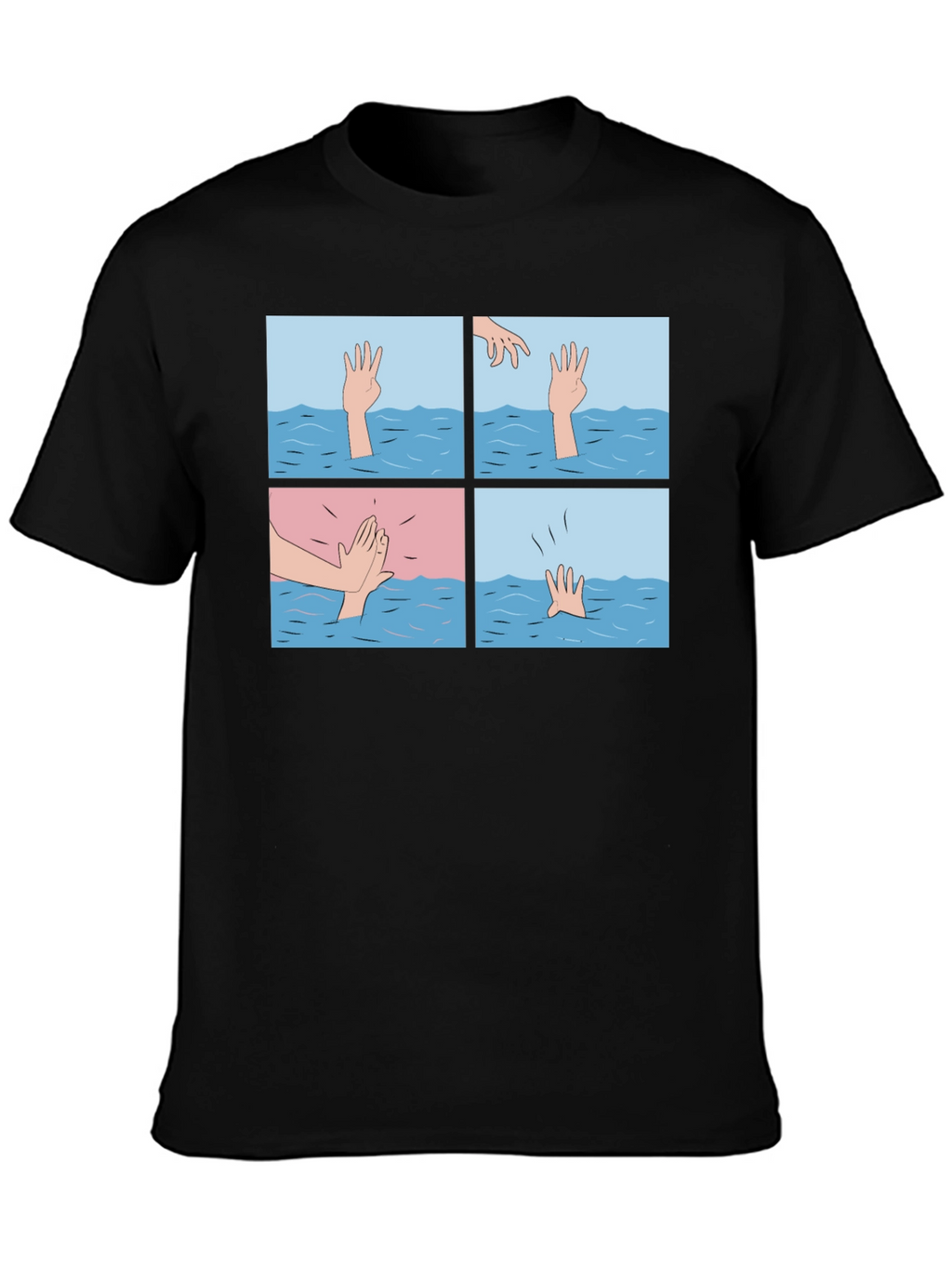 Comic Strip Graphic T-Shirt - Drowning Meme